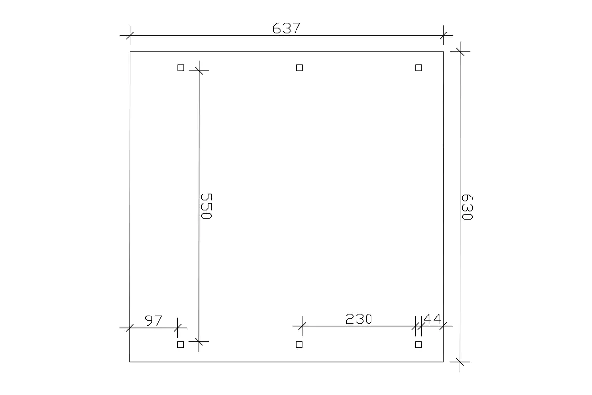 SKAN HOLZ Carport Wendland 630 x 637 cm mit EPDM-Dach, rote Blende