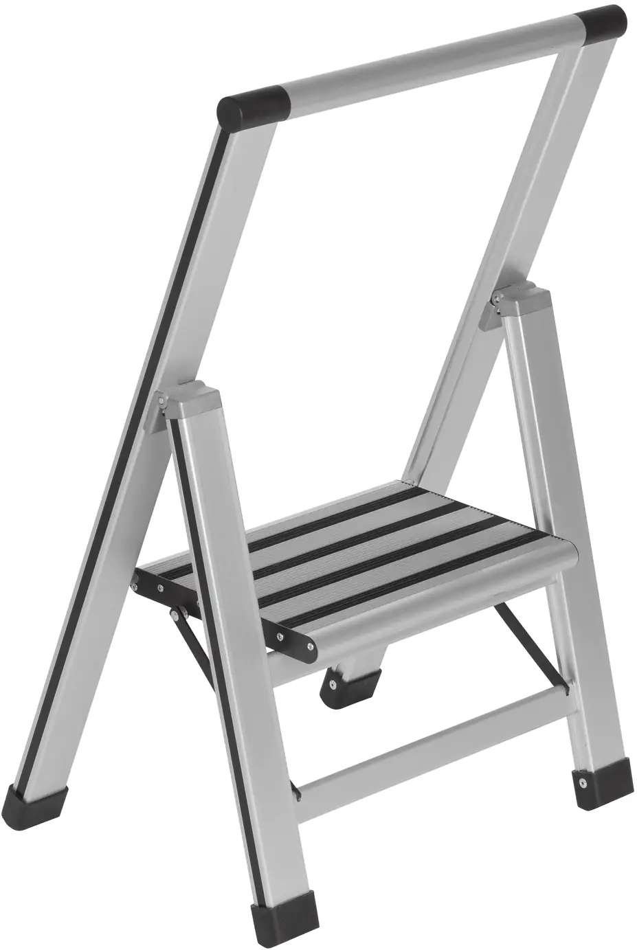 4008838601068_1379110 Wenko Alu-Design Klapptrittleiter 1-stufig, Ultraflach, Breite Stufen, max. 150 kg