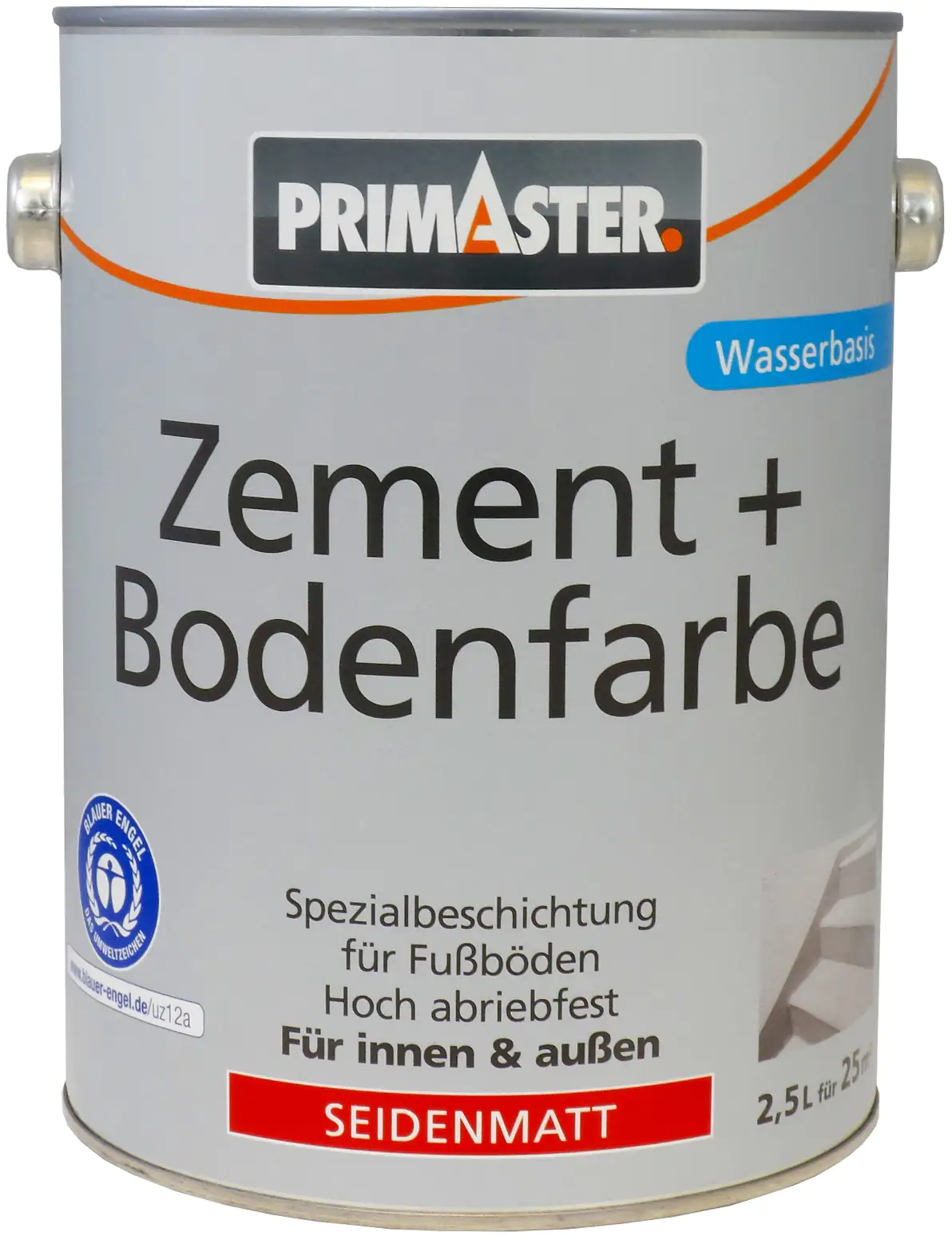 Primaster Zementfarbe und Bodenfarbe 2,5 L kupferbraun seidenmatt