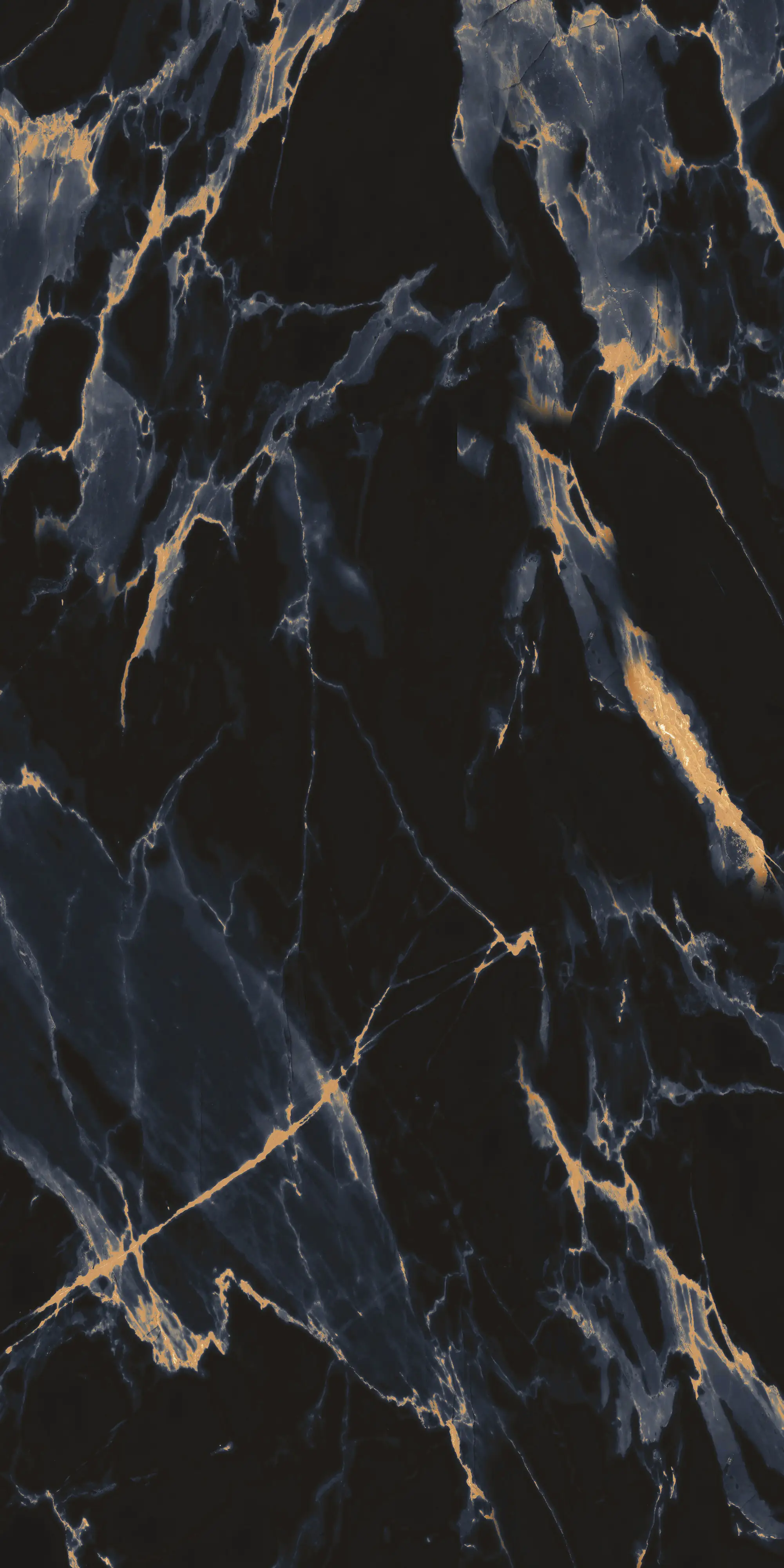 Bodenfliese Feinsteinzeug Marquina Gold 120 x 240 cm schwarz