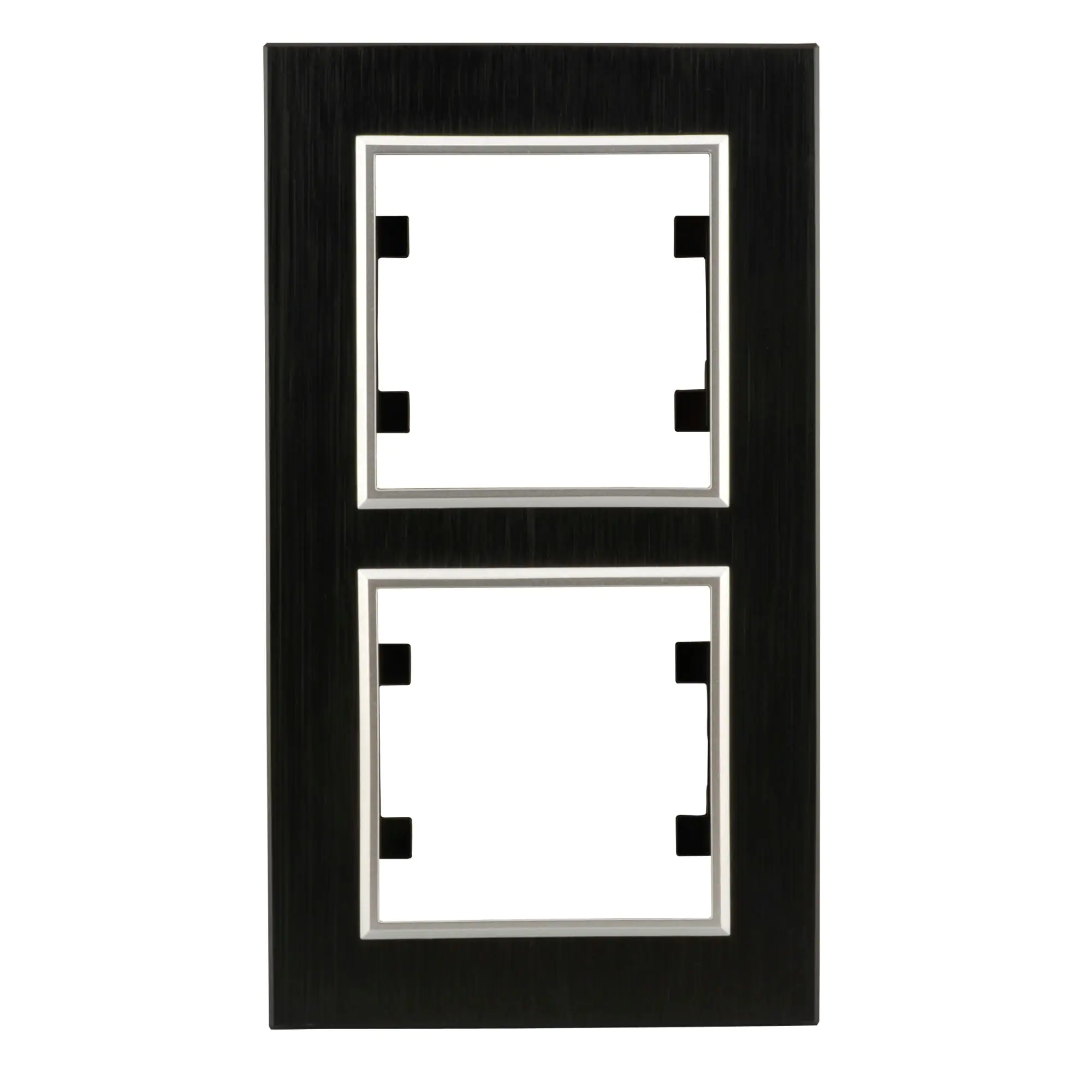 Unitec Abdeckrahmen 2-fach LUMIA, Metall schwarz silber Unitec Abdeckrahmen 2-fach LUMIA, Metall schwarz silber