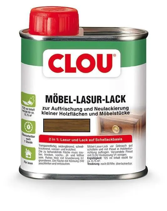 Clou Möbel Lack L4 125 ml eiche mittel Clou Möbel Lack L4 125 ml eiche mittel