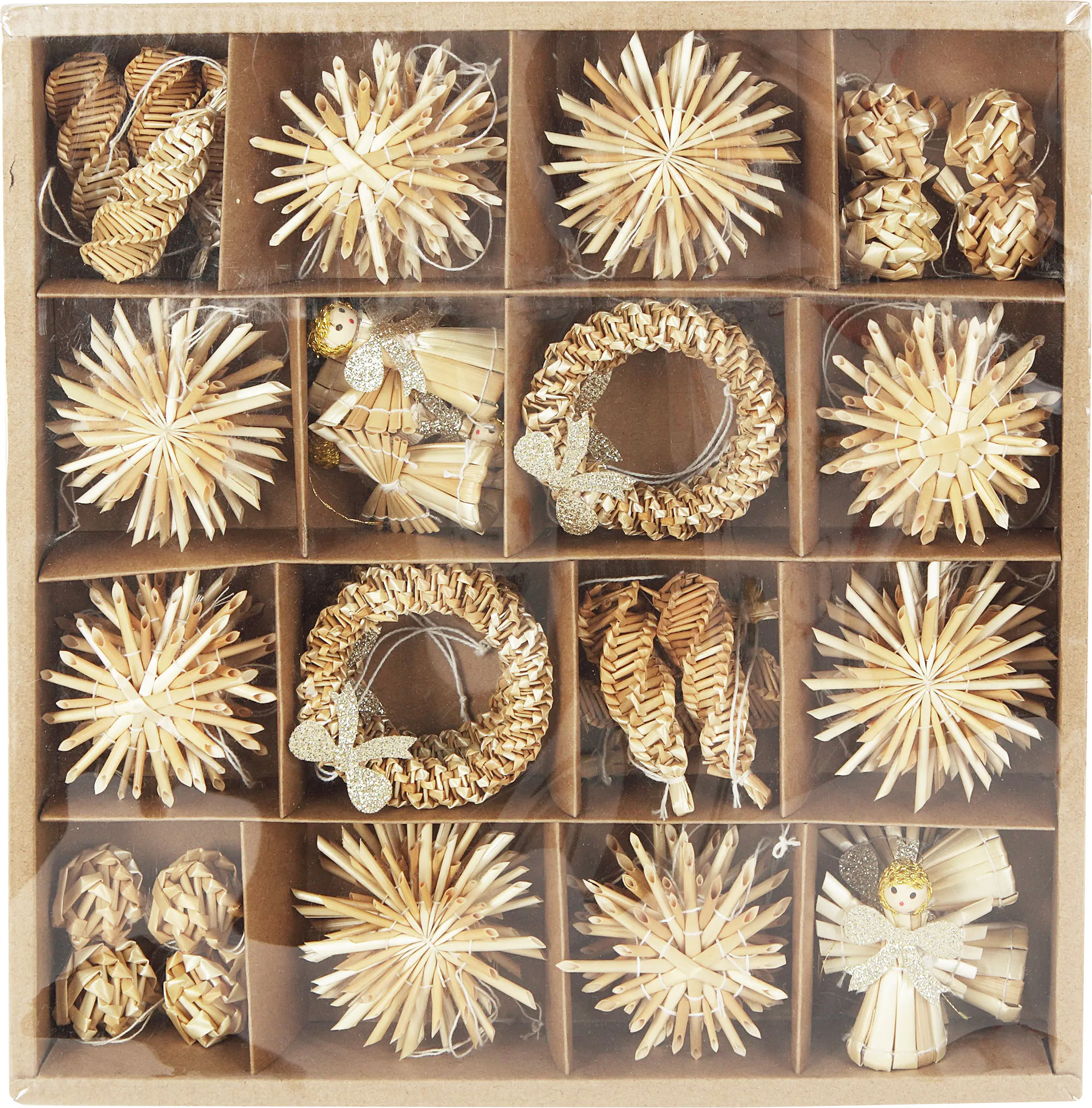 TrendLine Deko Box aus Stroh  27 x 27 x 4 cm