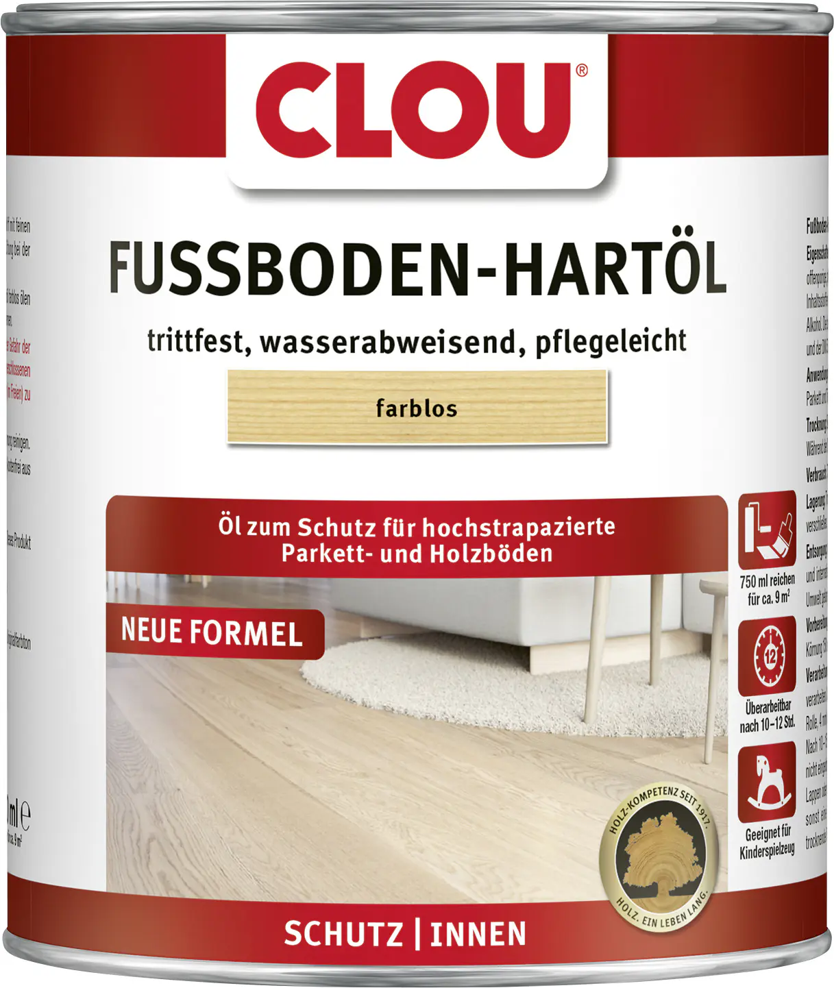 Clou Fußboden Hartöl 750 ml farblos Clou Fußboden Hartöl 750 ml farblos