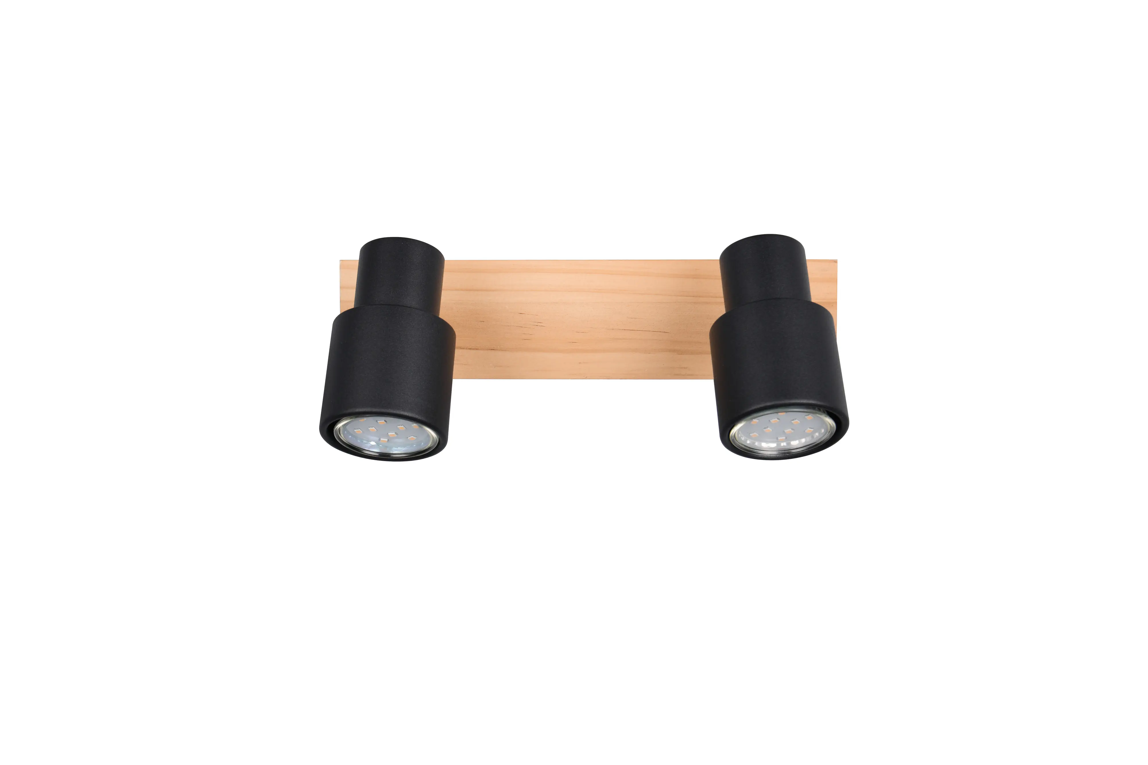 Trio LED-Deckenstrahler 2er Spot Pierre 15 x 31 cm schwarz matt/natur