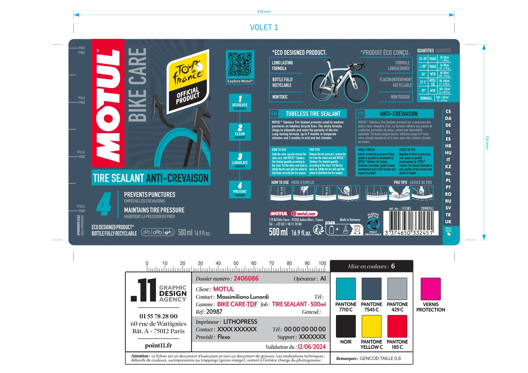MOTUL Tubeless Tire Sealant Abdichtflüssigkeit 500ml MOTUL Tubeless Tire Sealant Abdichtflüssigkeit 500ml