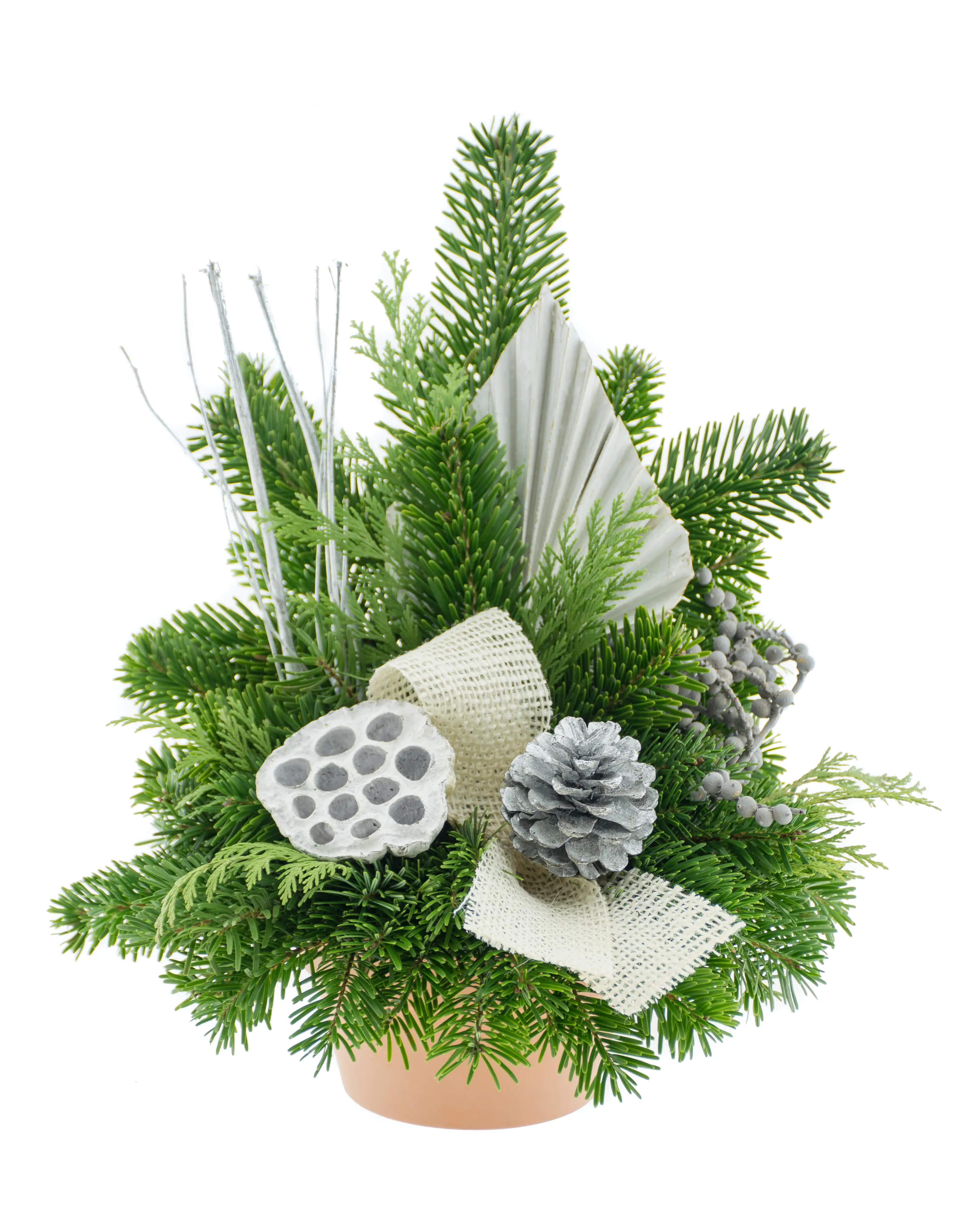 Allerheiligen Grabgesteck weiß 13,5 cm Topf