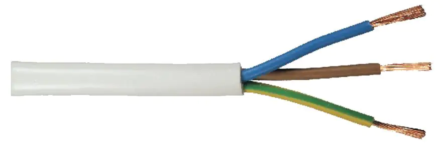 Schlauchleitung H05VV-F 3 x 0,75 - 1 Meter, weiß