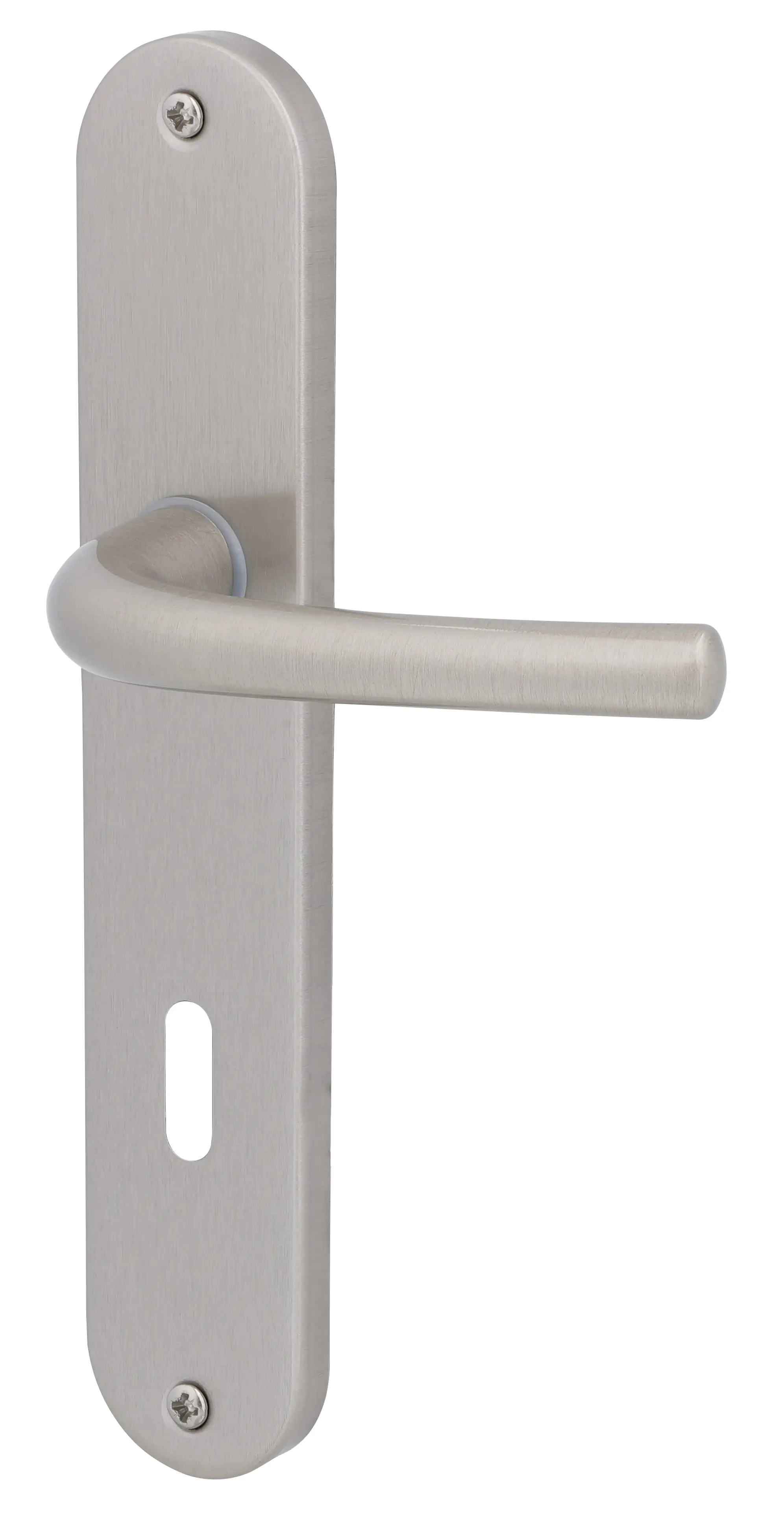 Alpertec BB-Langschildgarnitur Marina Messing silber abgerundet