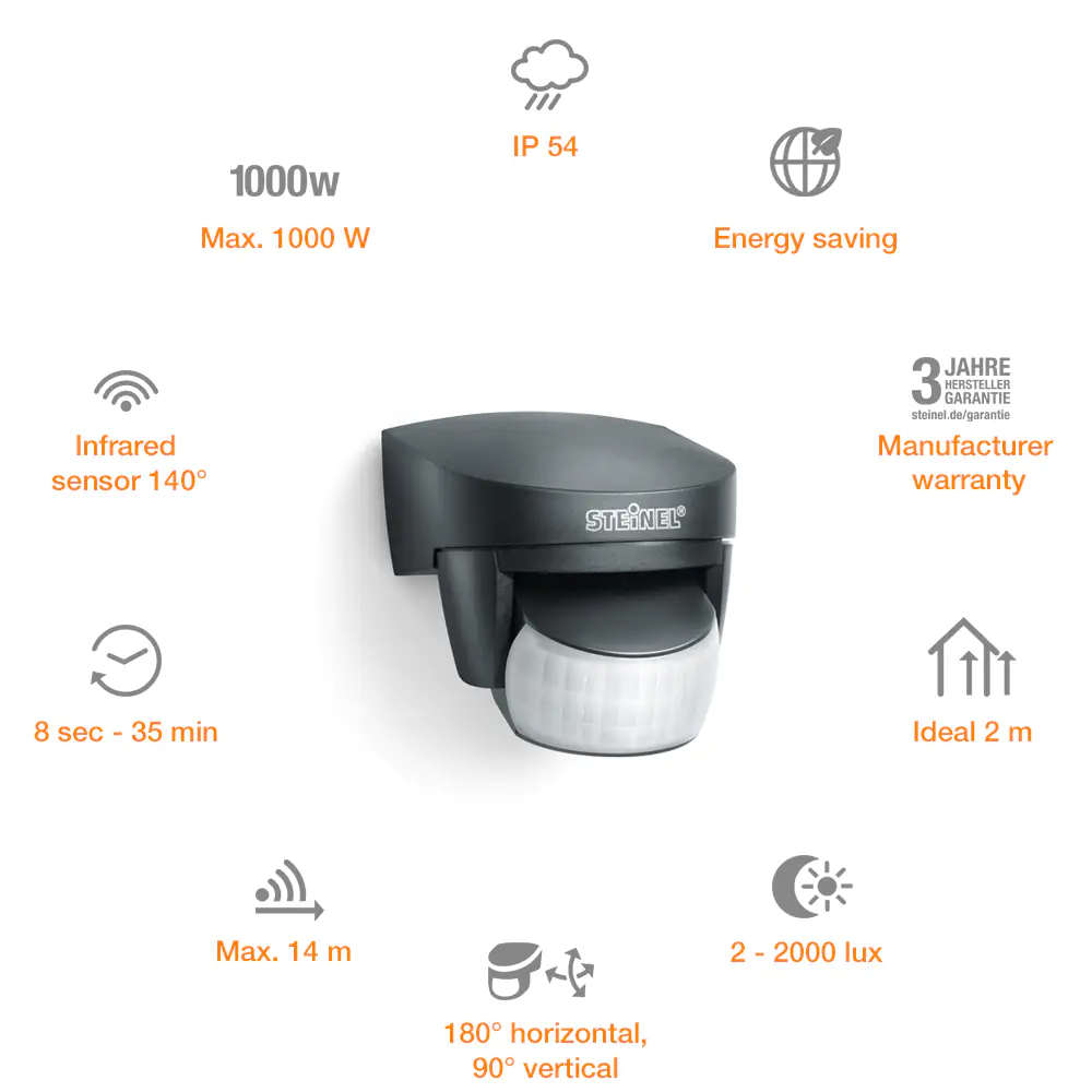Steinel Infrarot Sensor IS 140-2 schwarz Steinel Infrarot Sensor IS 140-2 schwarz