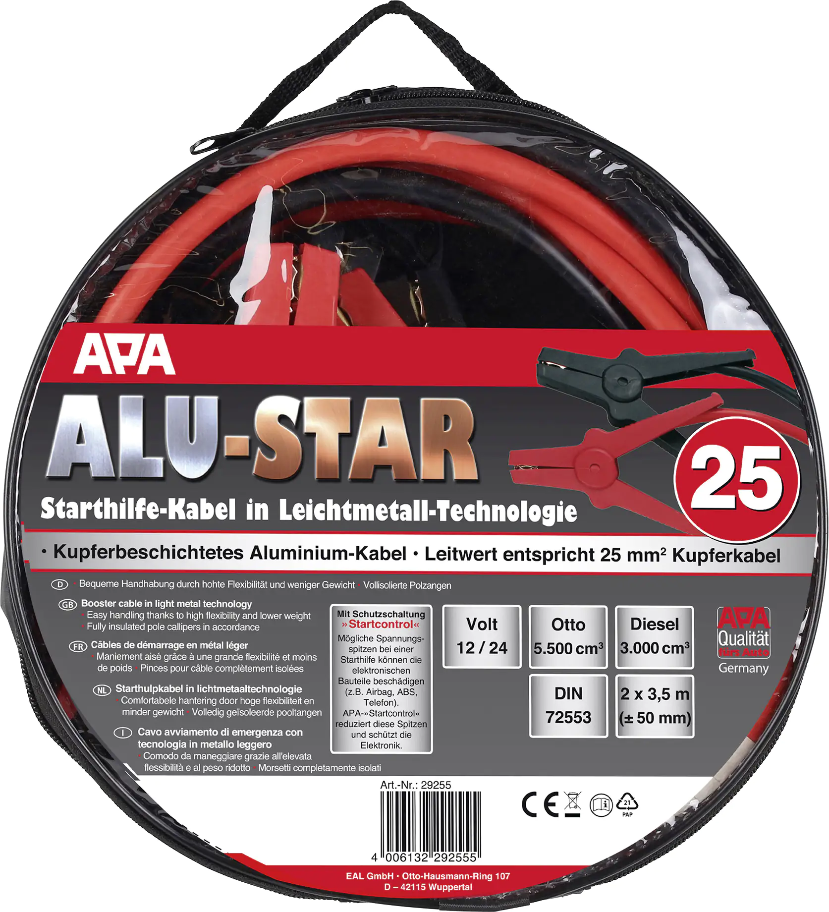 APA Starthilfekabel Alu-Star Startcontrol 25 mm² APA Starthilfekabel Alu-Star Startcontrol 25 mm²