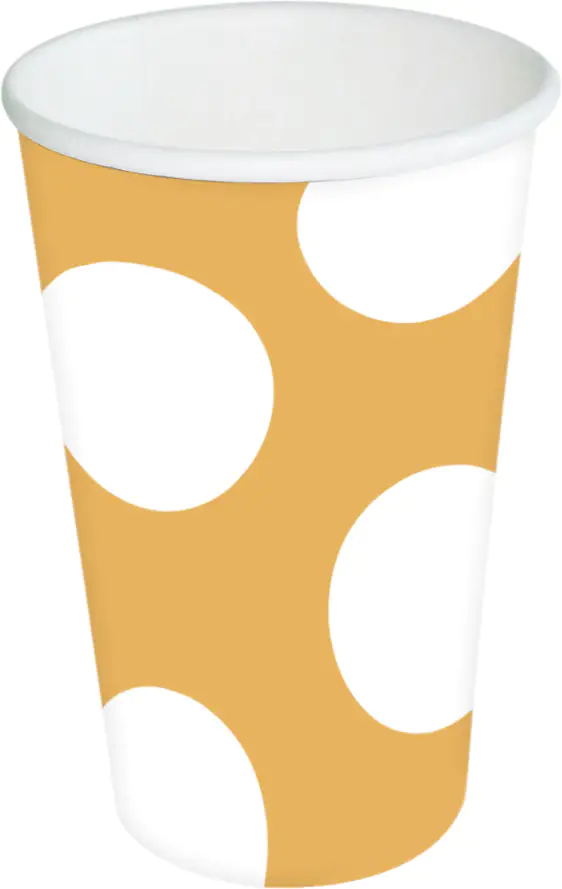 Braun & Company Pappbecher 0,2 L Punkte papaya 10 Stück
