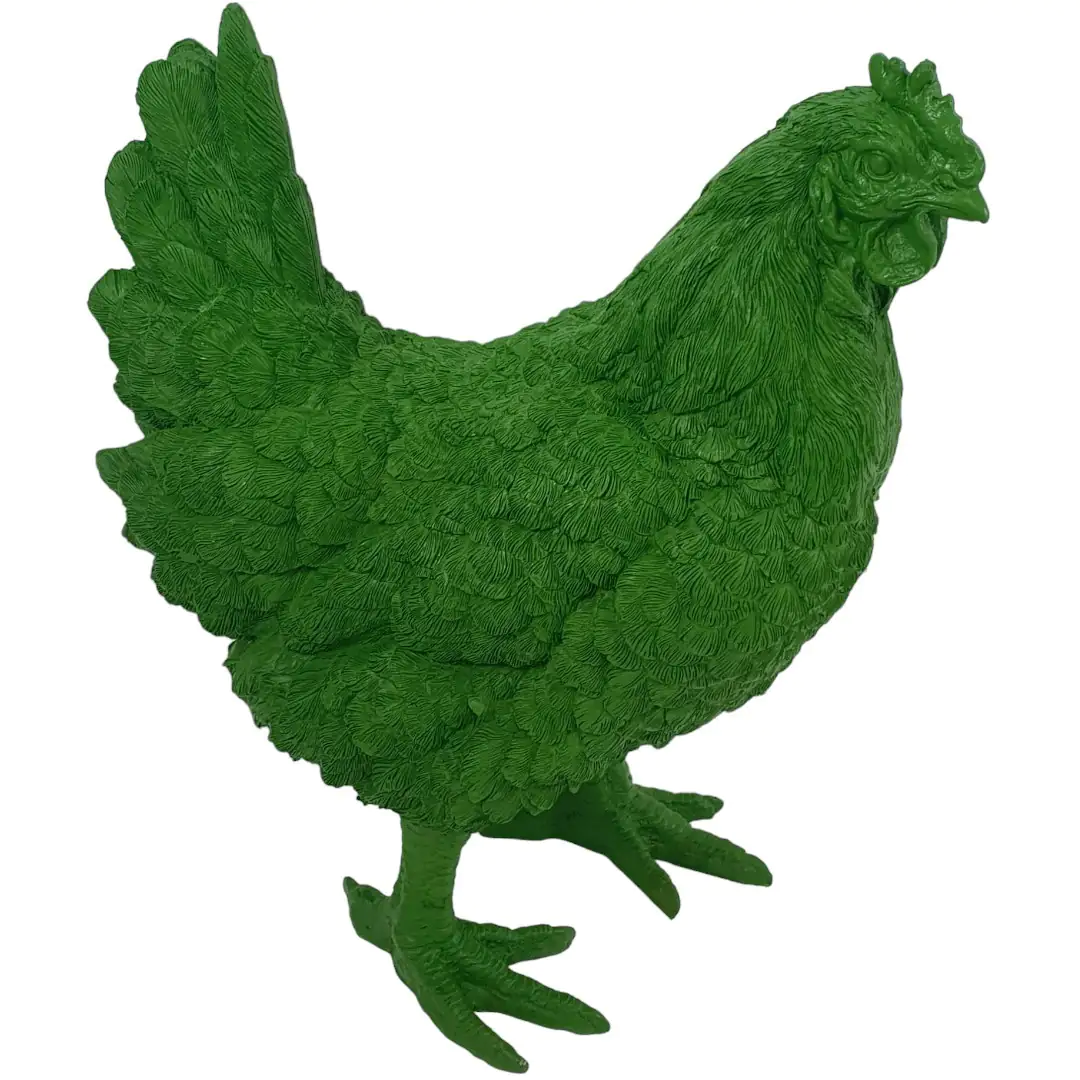 Dekofigur Henne stehend 37 x 30 x 17 cm grün
