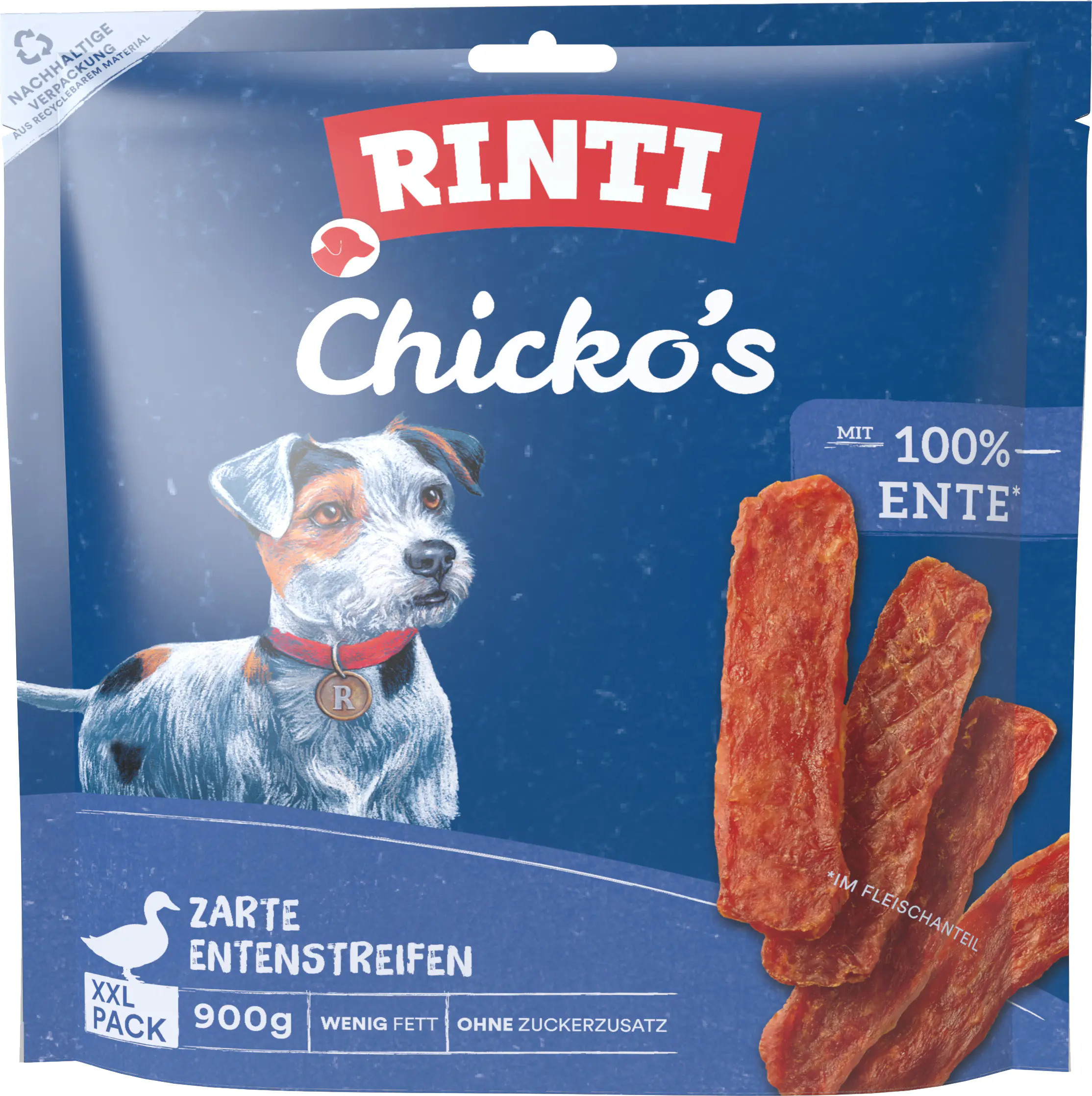 Rinti Hundeleckerli Chicko´s Streifen 900 g Ente