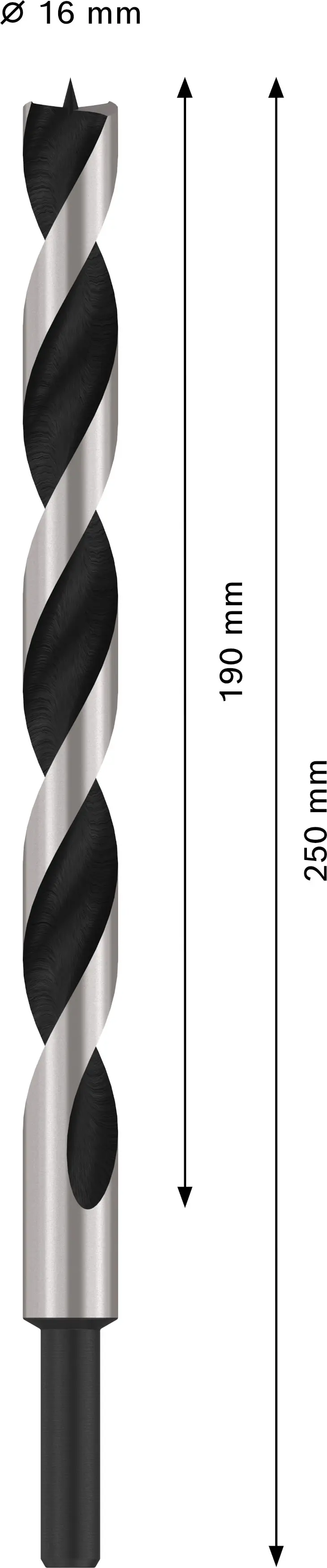 Bosch PRO Wood Holzspiralbohrer 16 × 190 × 250 mm