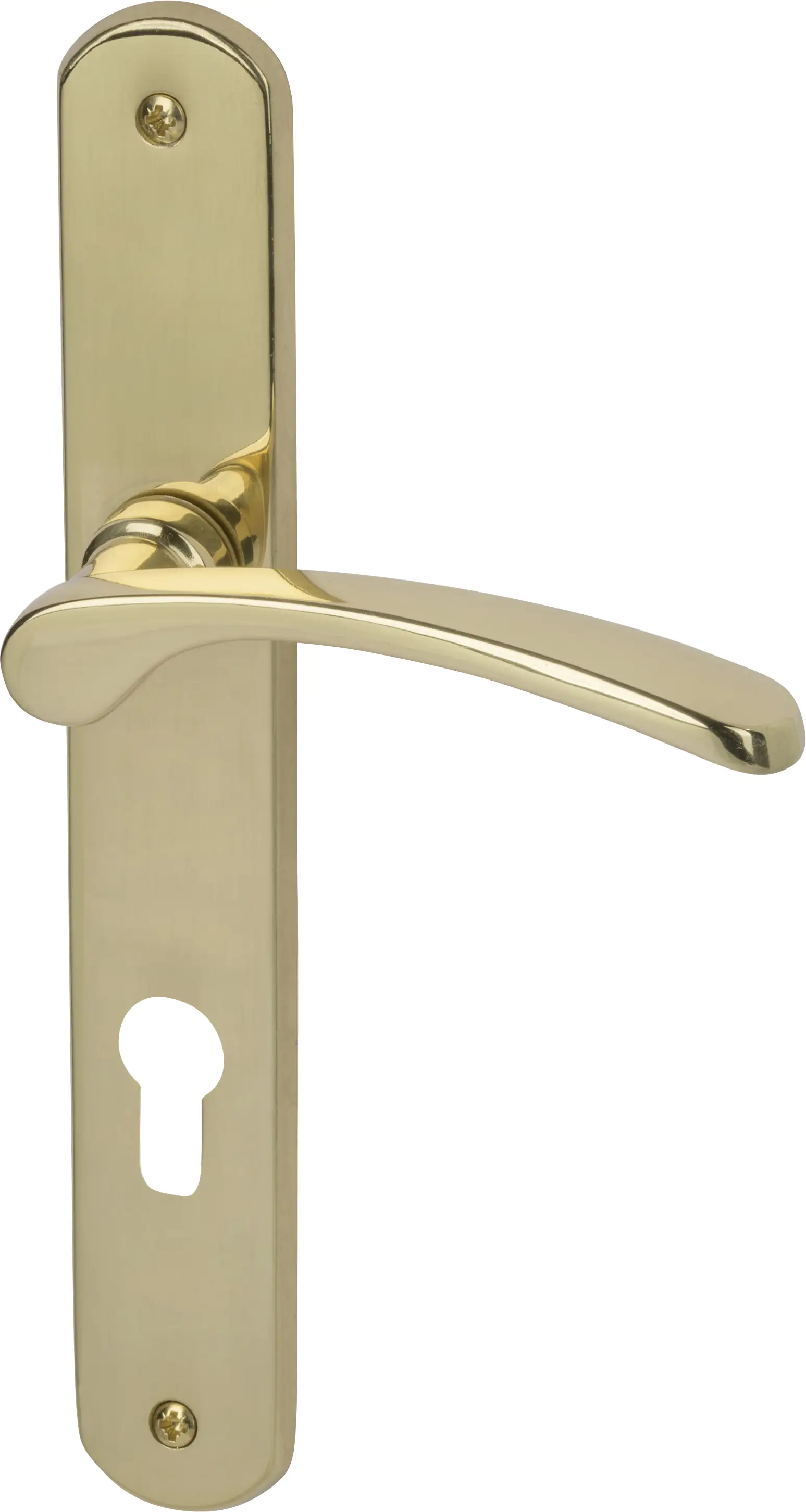 Alpertec PZ-Langschildgarnitur Amos Messing gold abgerundet