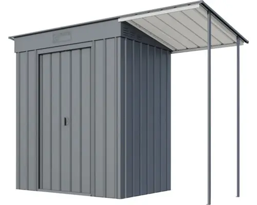 Globel Metallgerätehaus Skillion 64 inkl. Schleppdach anthrazit 263 x 124 cm