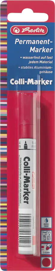 herlitz Permanentmarker Colli Marker wasserfest rot 1- 4 mm 