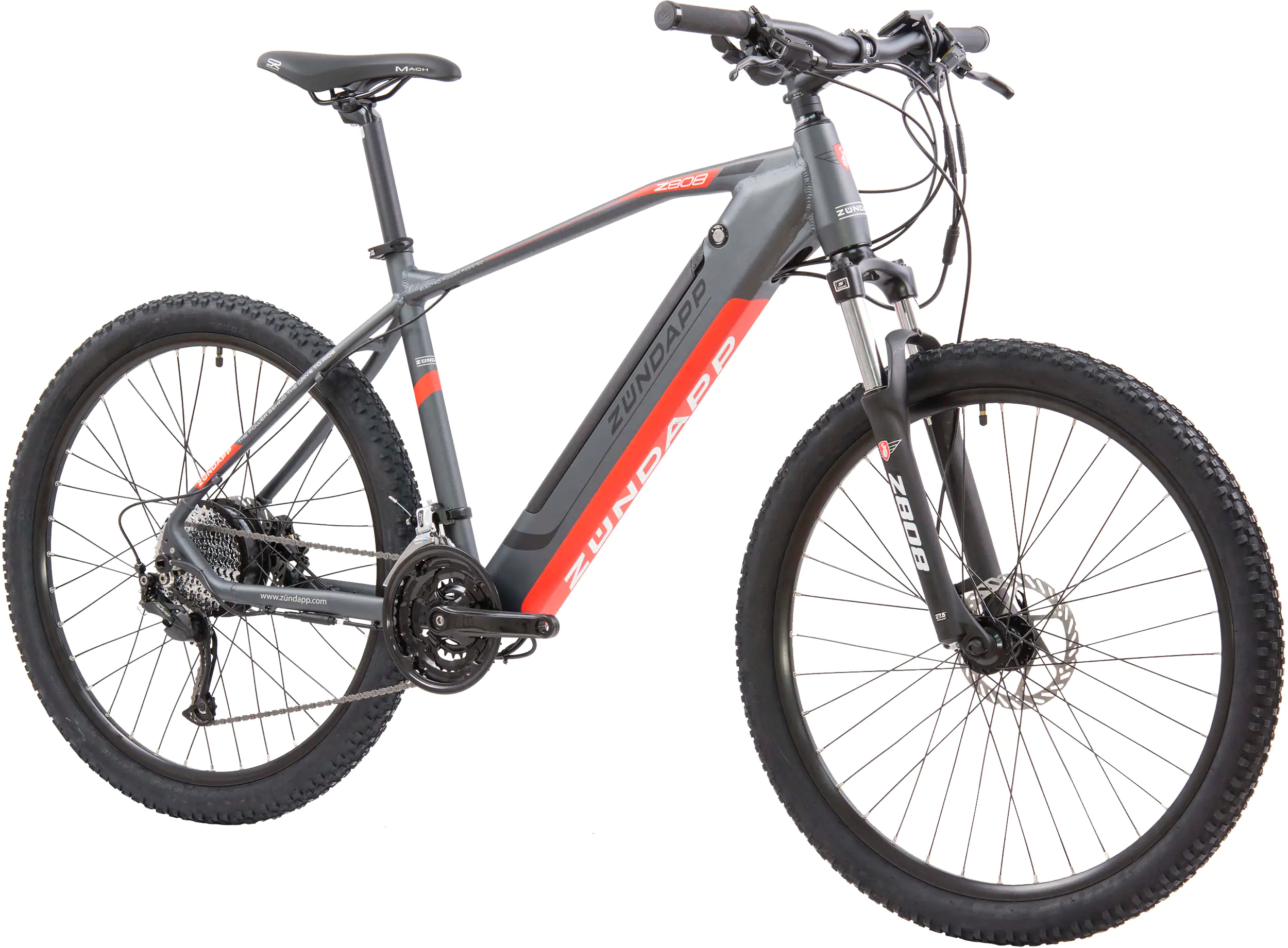 Zündapp E-Bike MTB Z808 Herren 27,5 Zoll RH 48cm 27-Gang 504 Wh schwarz rot