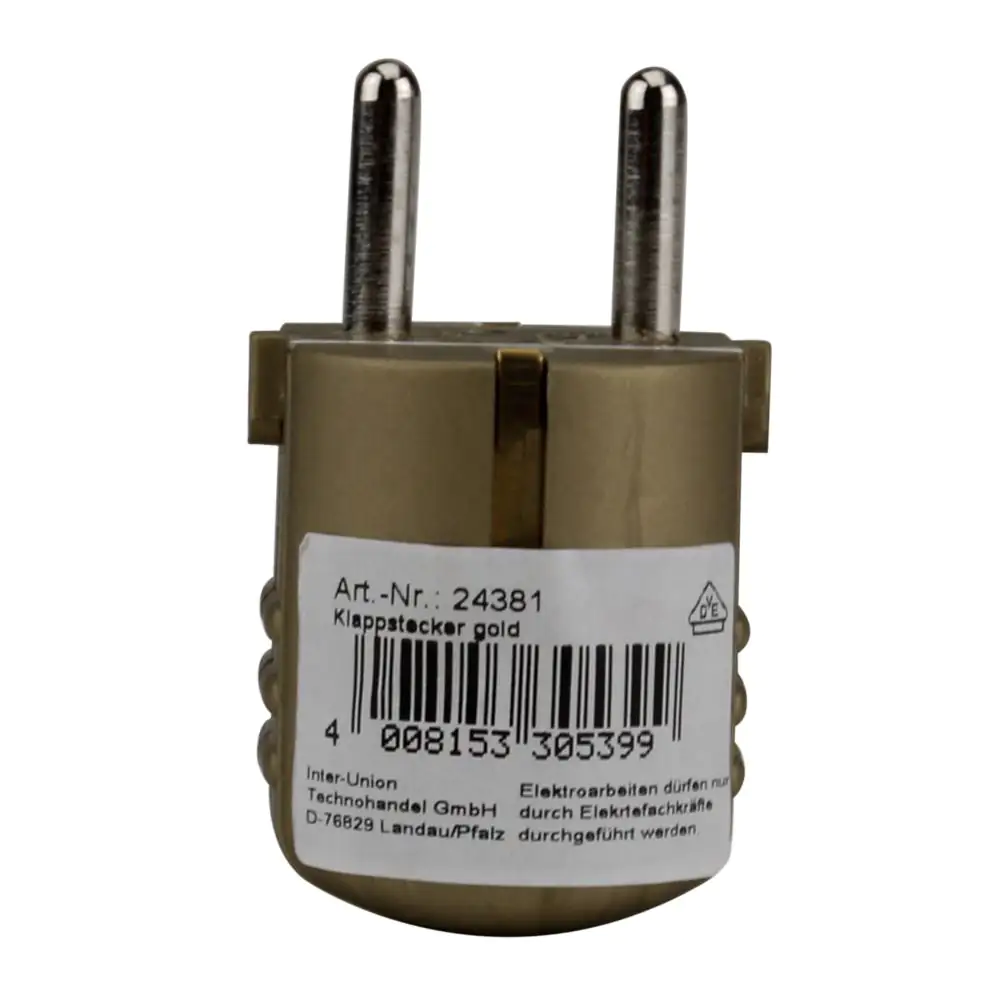Schutzkontakt-Stecker ohne Knickschutz gold
