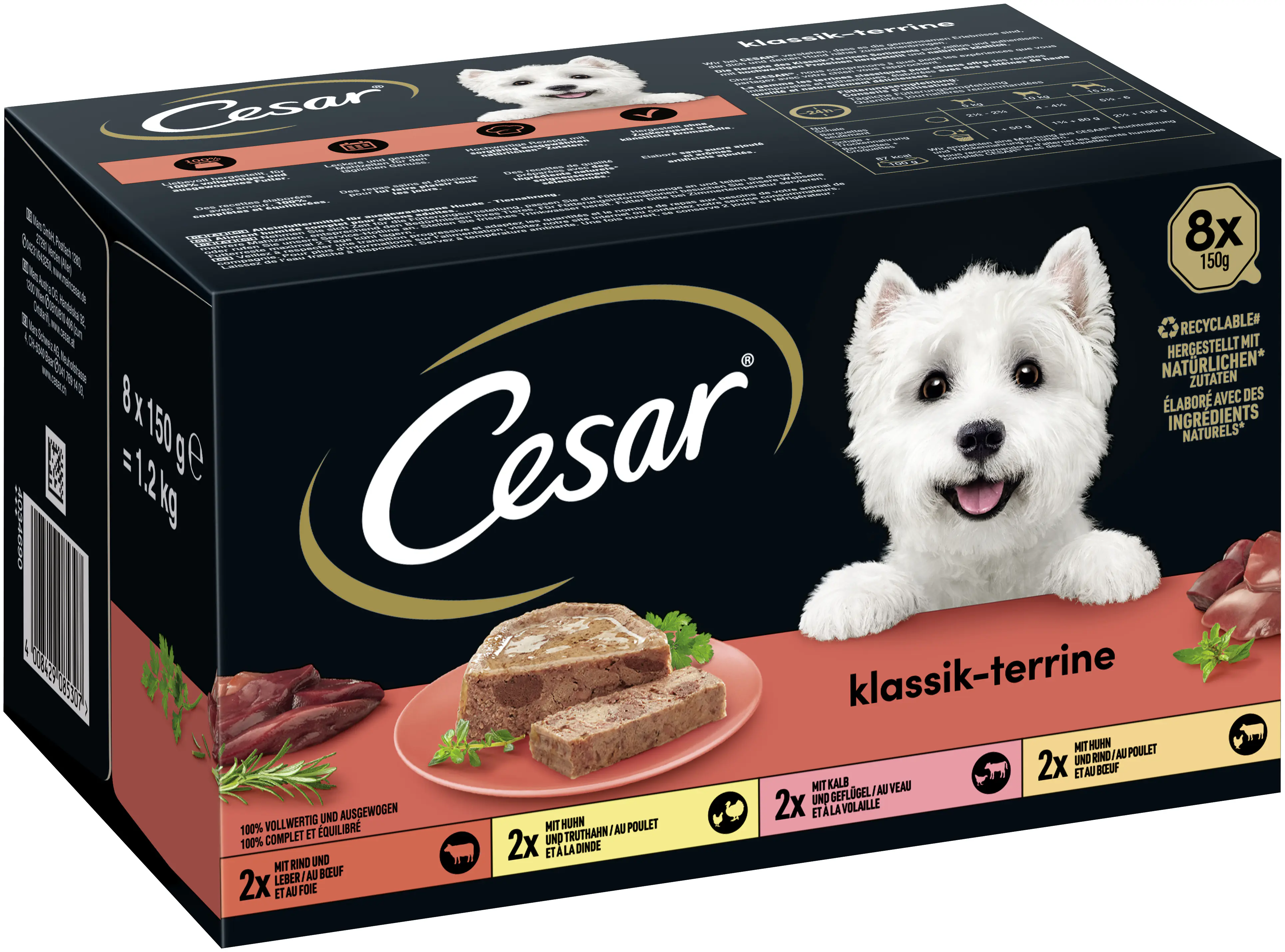 Pedigree Hundenassfutter Adult 8 x 150 g Klassiker Selektion