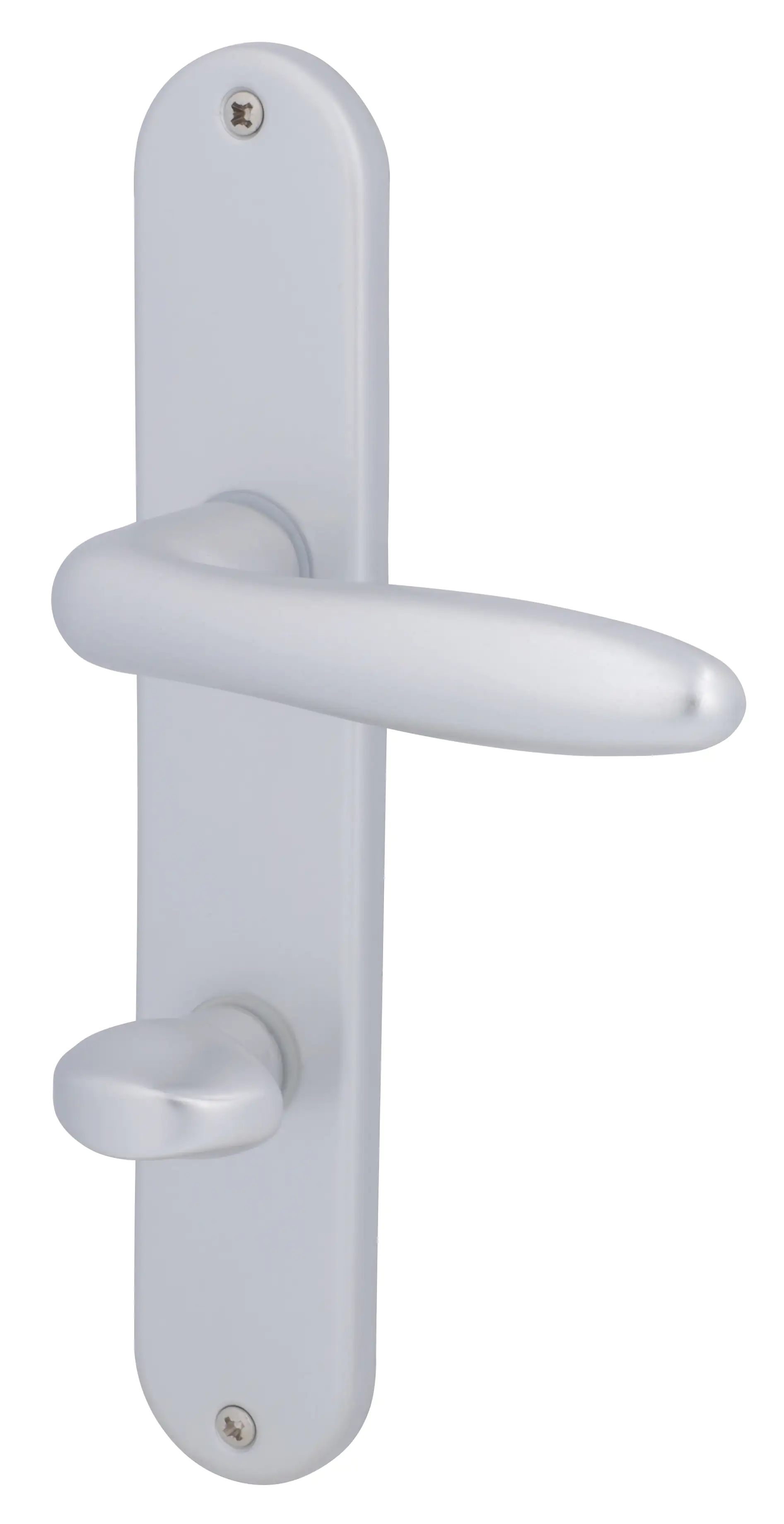 Alpertec WC-Langschildgarnitur Ray II Aluminium silber