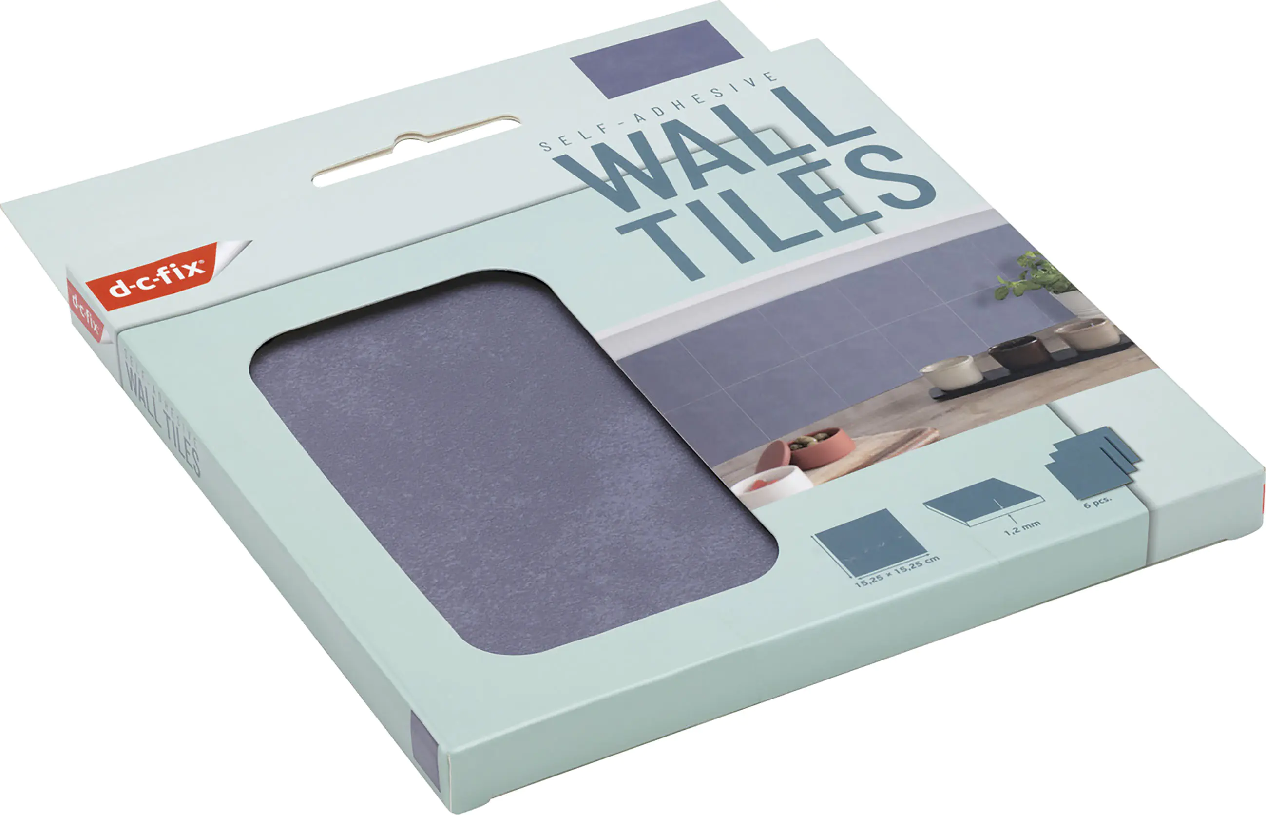 D-c-fix Wandfliesen selbstklebend Micro Cement 6er Set 15 x 15 cm