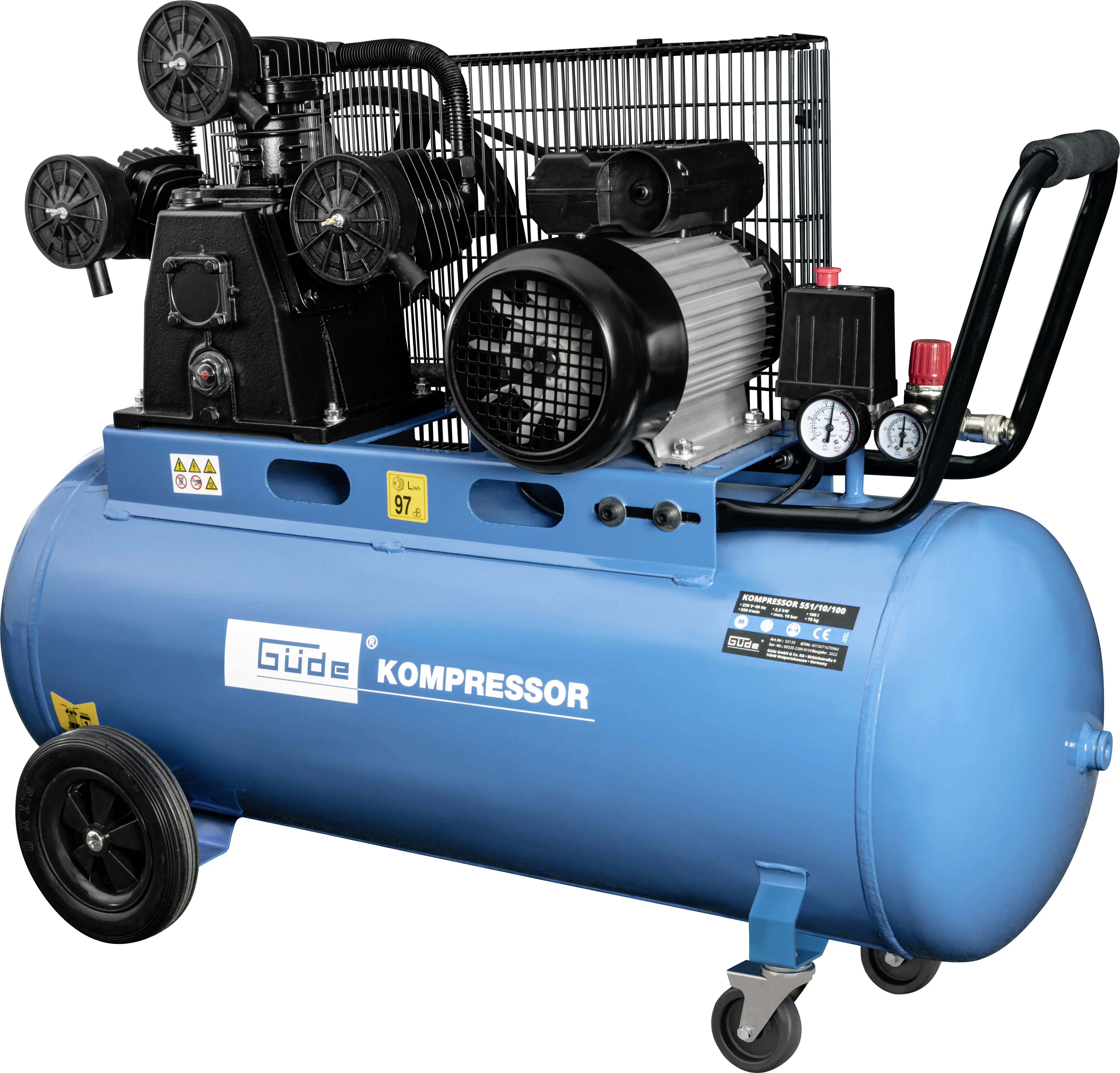 Güde Kompressor 551/10/100 10 bar 100 l 550 l/min 2,2 kW Güde Kompressor 551/10/100 10 bar 100 l 550 l/min 2,2 kW