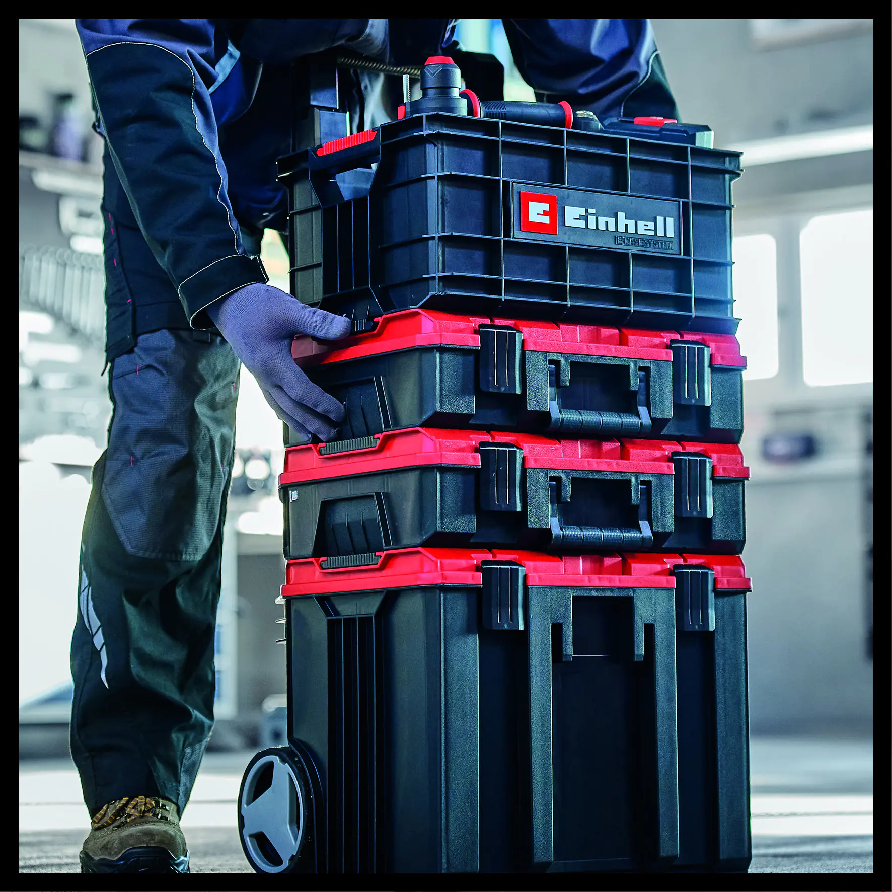 Einhell Werkzeugkiste E-Case Kunststoff 90 kg mit Seitengriffen Einhell Werkzeugkiste E-Case Kunststoff 90 kg mit Seitengriffen