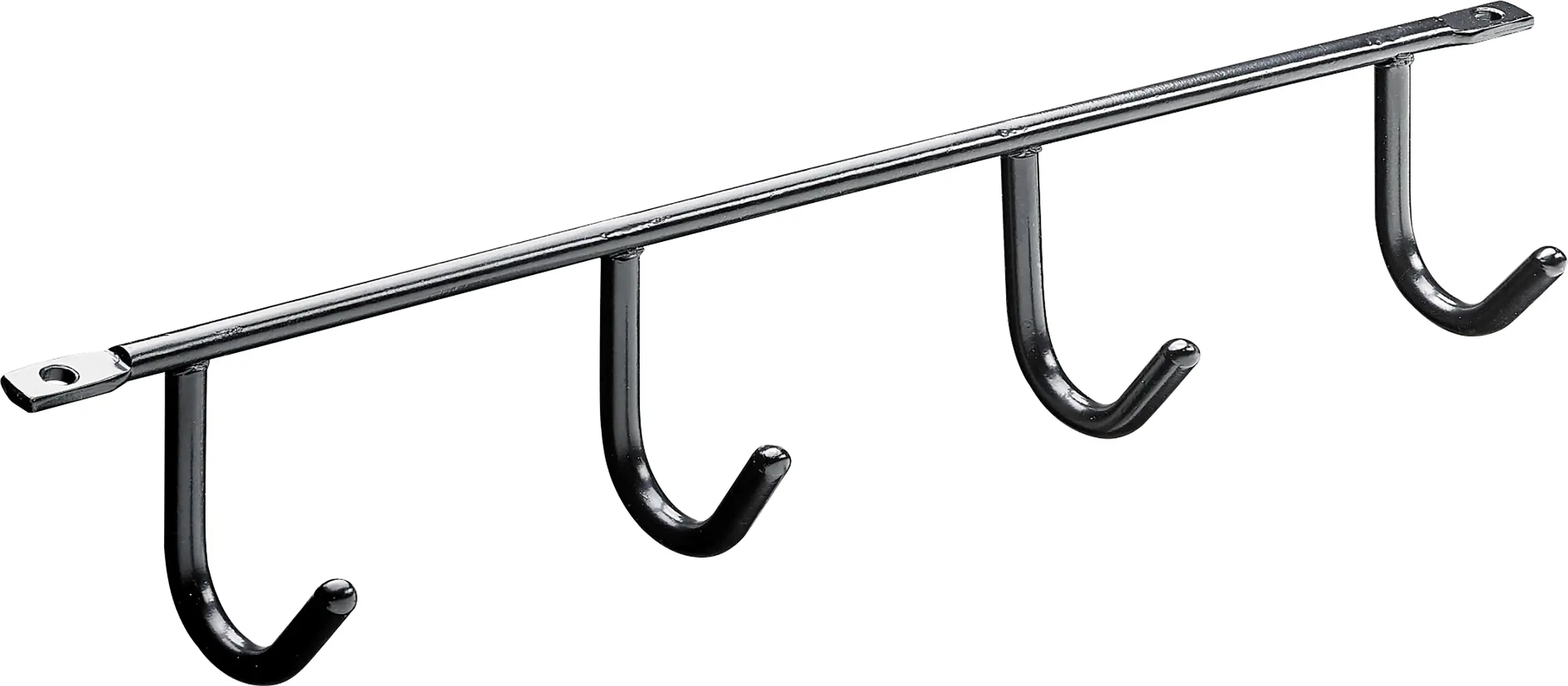 Hettich Garderobenleiste für Unterbaumontage 4 Haken Stahl 27,5 x 5,2 x 3,5 cm schwarz