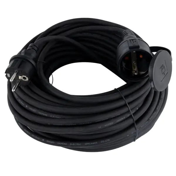 Verlängerungskabel Außen 25 m H05RR-F 3G1,5 mm², schwarz, Gummi