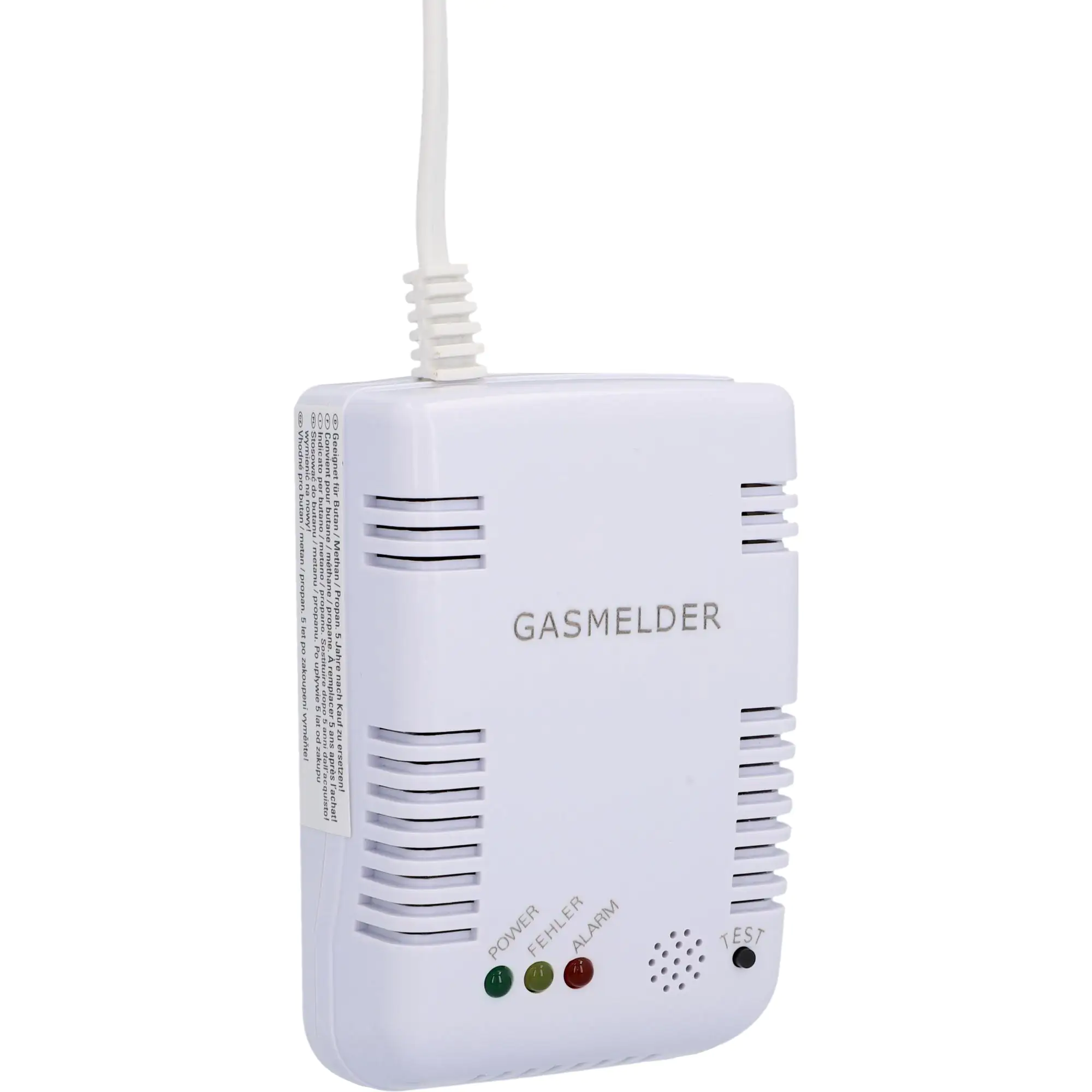 Gasmelder für Erdgas (Methan), Flüssiggas (Propan/Butan), netzbetrieben Gasmelder für Erdgas (Methan), Flüssiggas (Propan/Butan), netzbetrieben