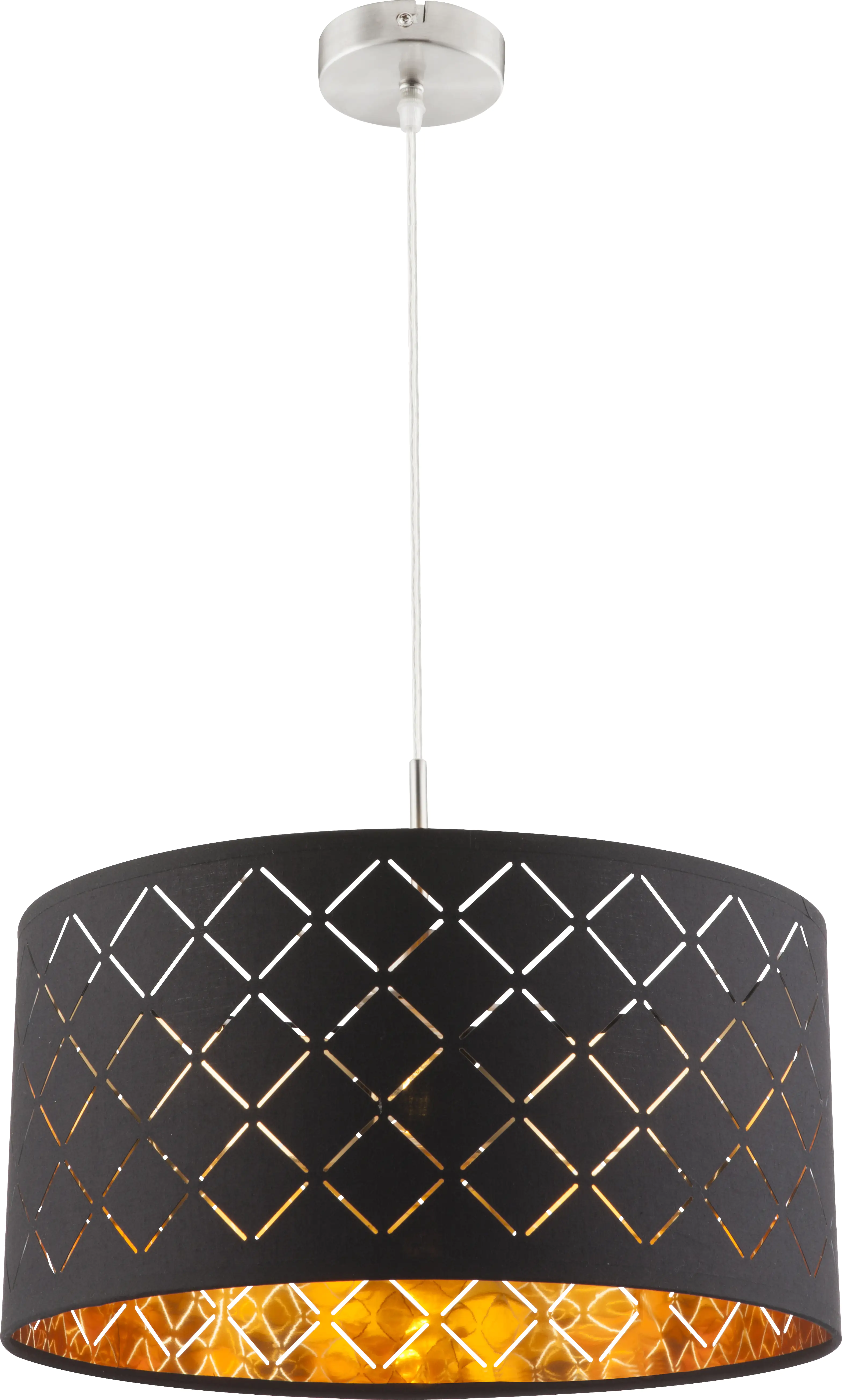 9007371355013_5 Globo Hängeleuchte Clarke schwarz-gold Ø 40 cm E27, max. 40 W