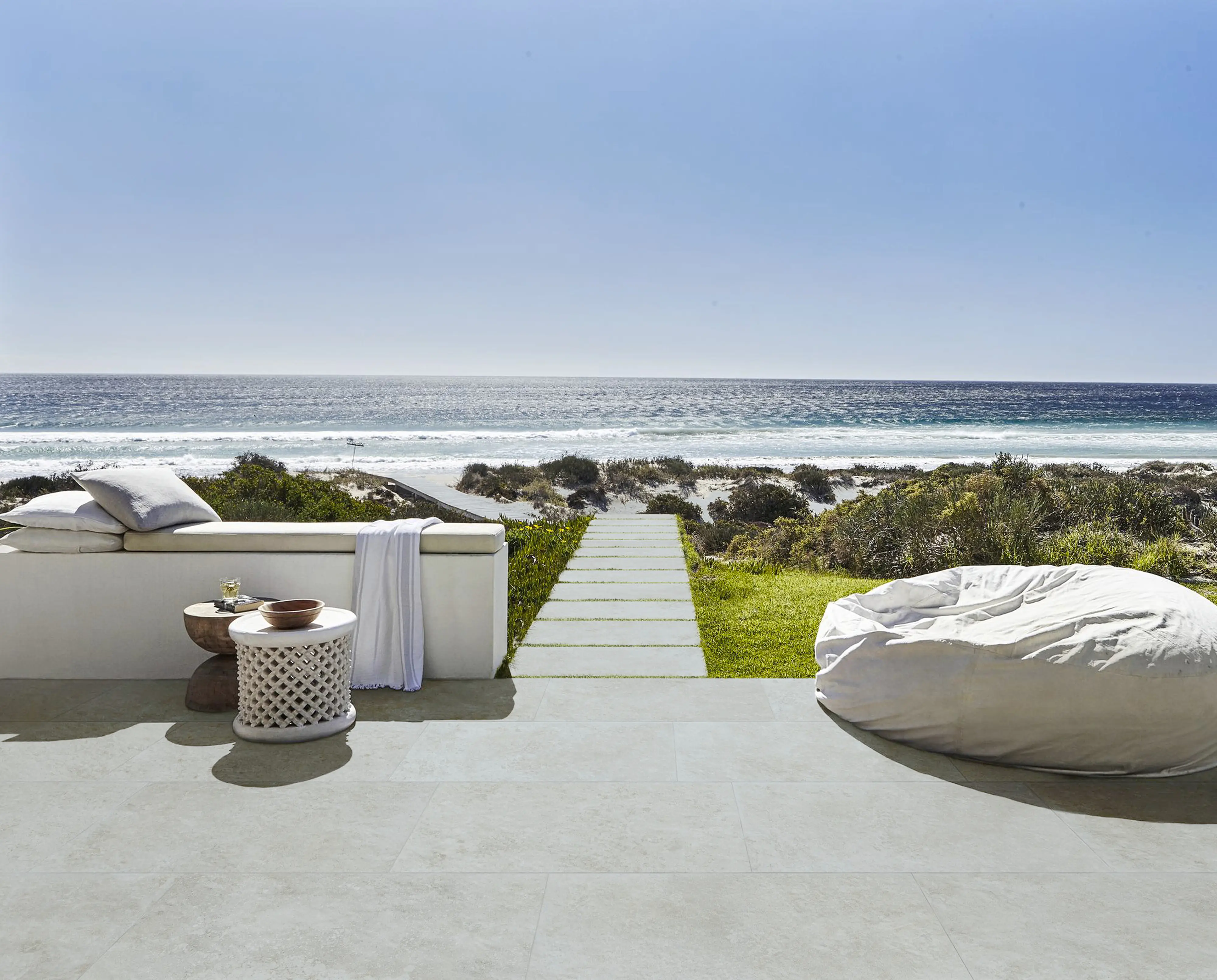 Terrassenplatte Feinsteinzeug 40Quarzo 81 x 40,5 x 2 cm grau-beige