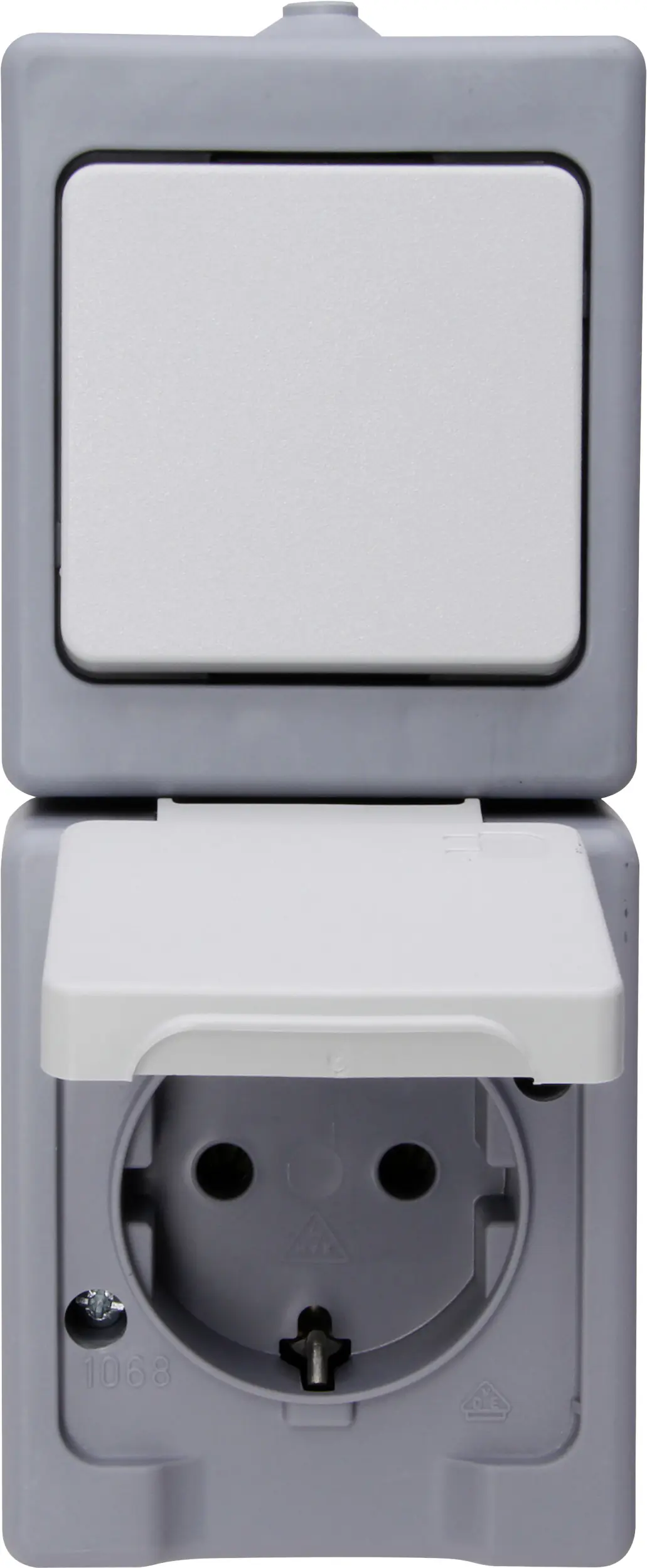 Kopp Steckdose-Wechselschalter Standard grau 130148003