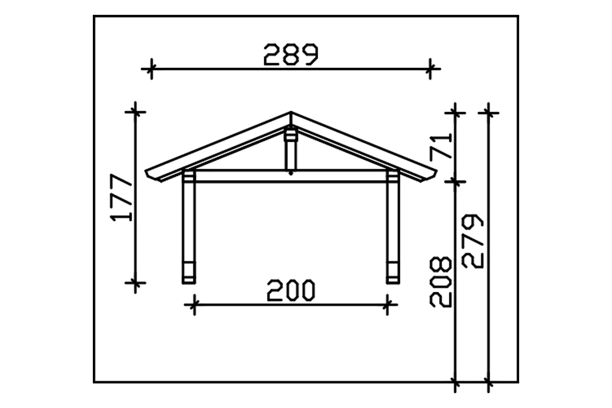 SKAN HOLZ Vordach Stralsund Typ 1 289 x 116 cm, natur