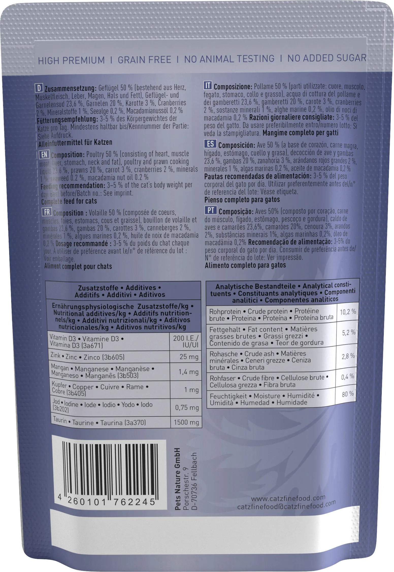 Catz Finefood Katzenfutter Classic No. 17 Geflügel & Garnele 85 g