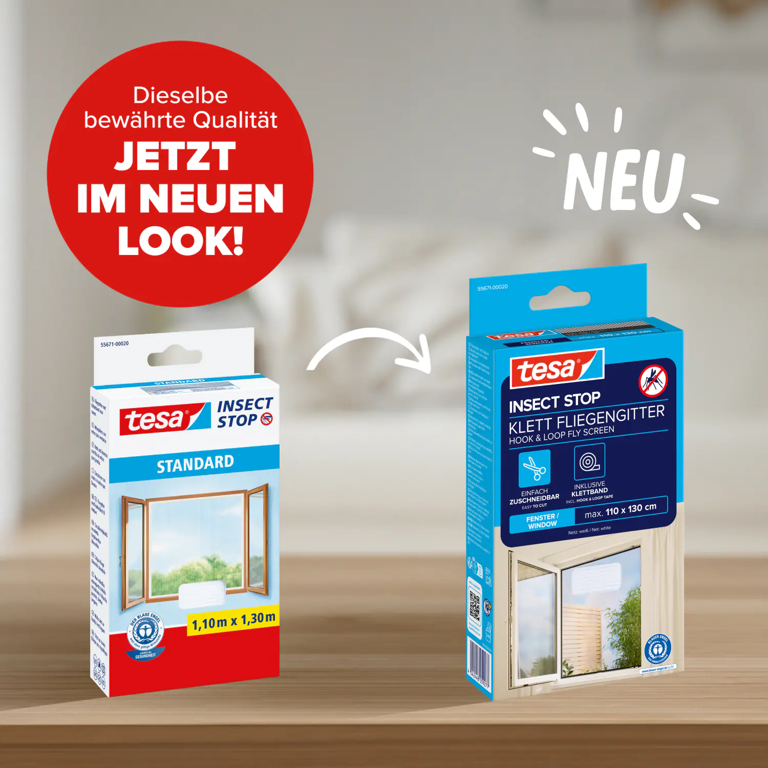 tesa Fliegengitter 110 x 130 cm weiß individuell kürzbar