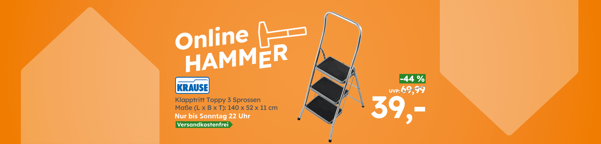 Online Hammer von Krause ein Montagegerüst CORDA mit 5 Metern Arbeitshöhe und 3 Metern Standhöhe jetzt für 388 Euro statt 449,99 nur bis Freitag 10 Uhr versandkostenfrei.