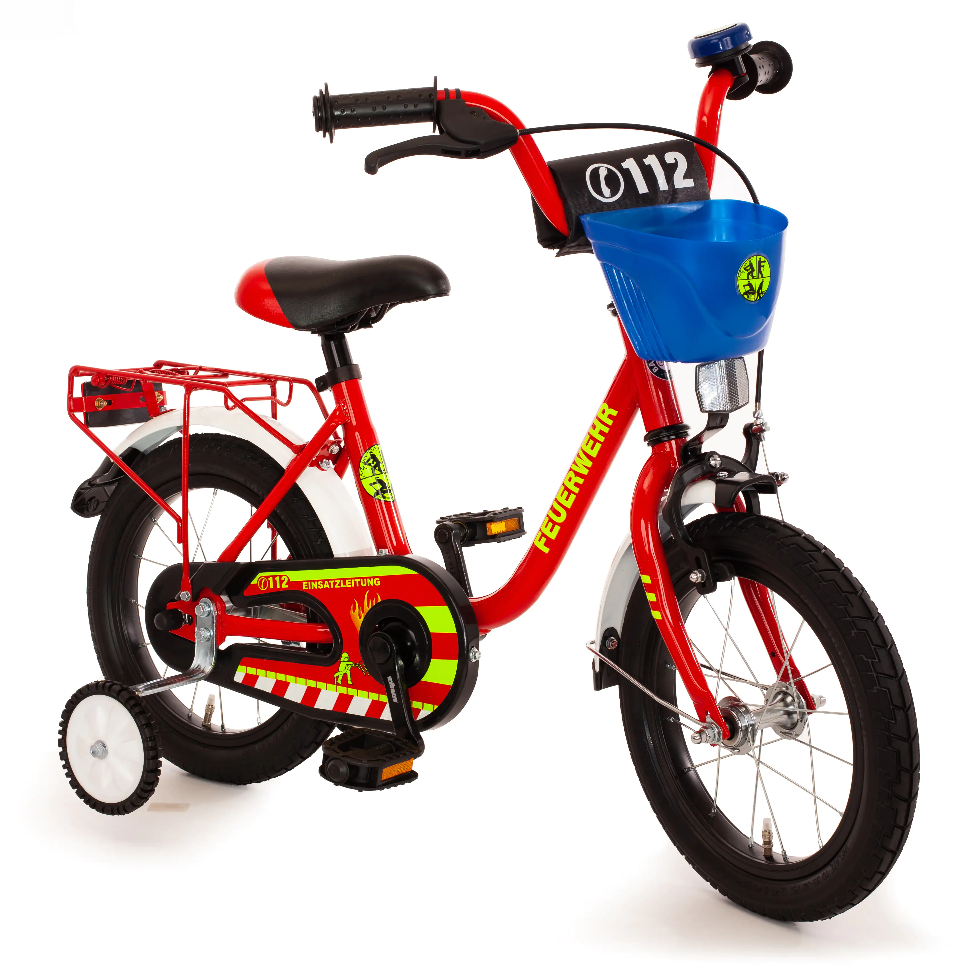 Bachtenkirch Kinderfahrrad Feuerwehr Tiefeinstieg 16 Zoll rot
