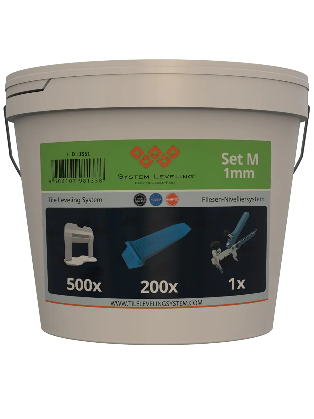 System Leveling Fliesen-Nivelliersystem Set M Fugenbreite 1 mm