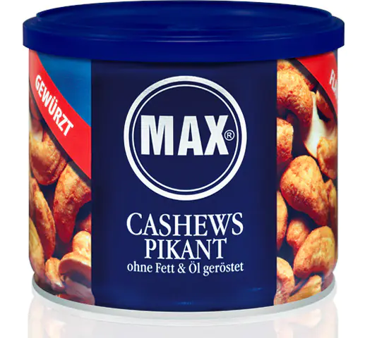MAX Cashews Kerne würzig ohne Fett und Öl geröstet 225 g