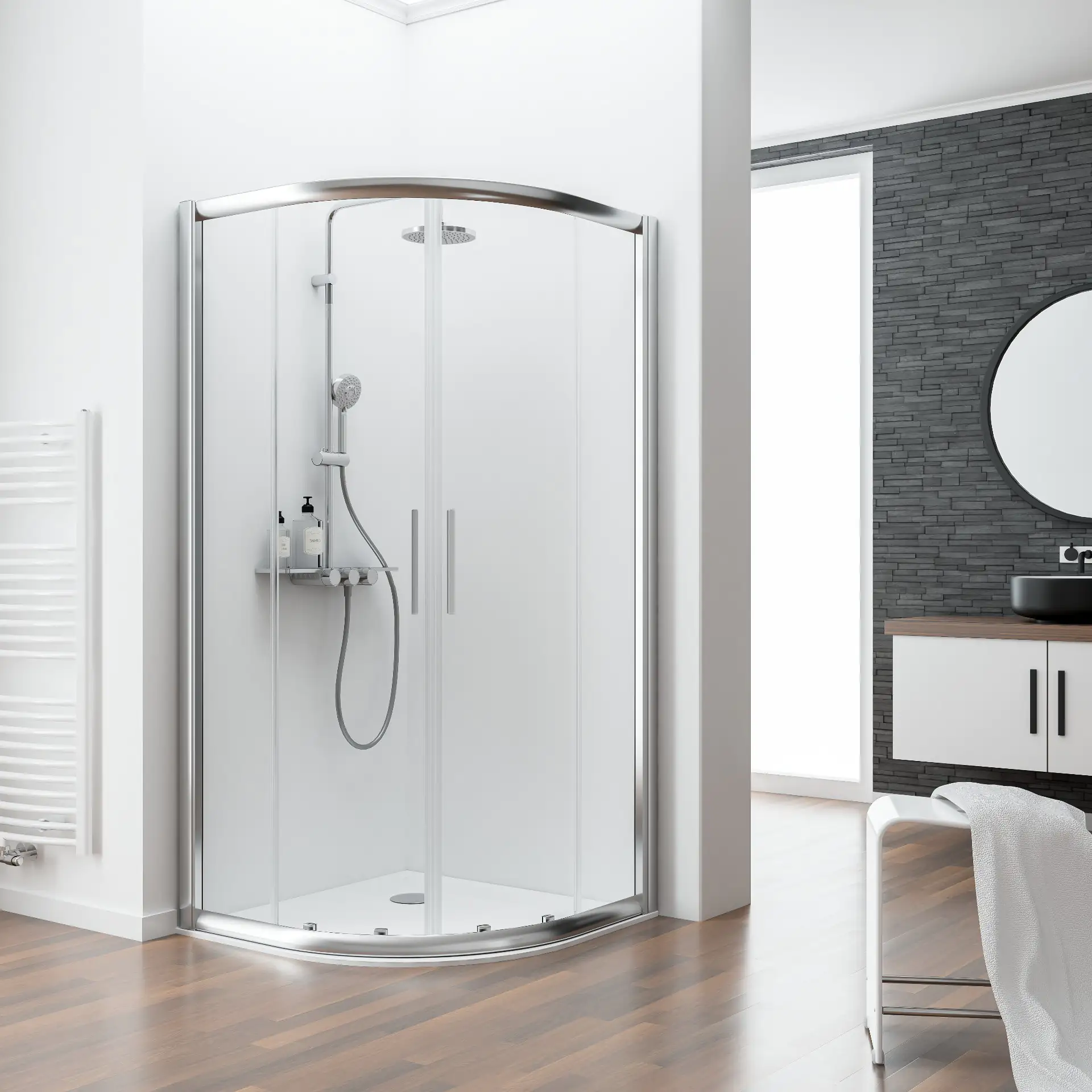 Schulte Runddusche 90 x 90 x 185 cm Kristall/Trend
