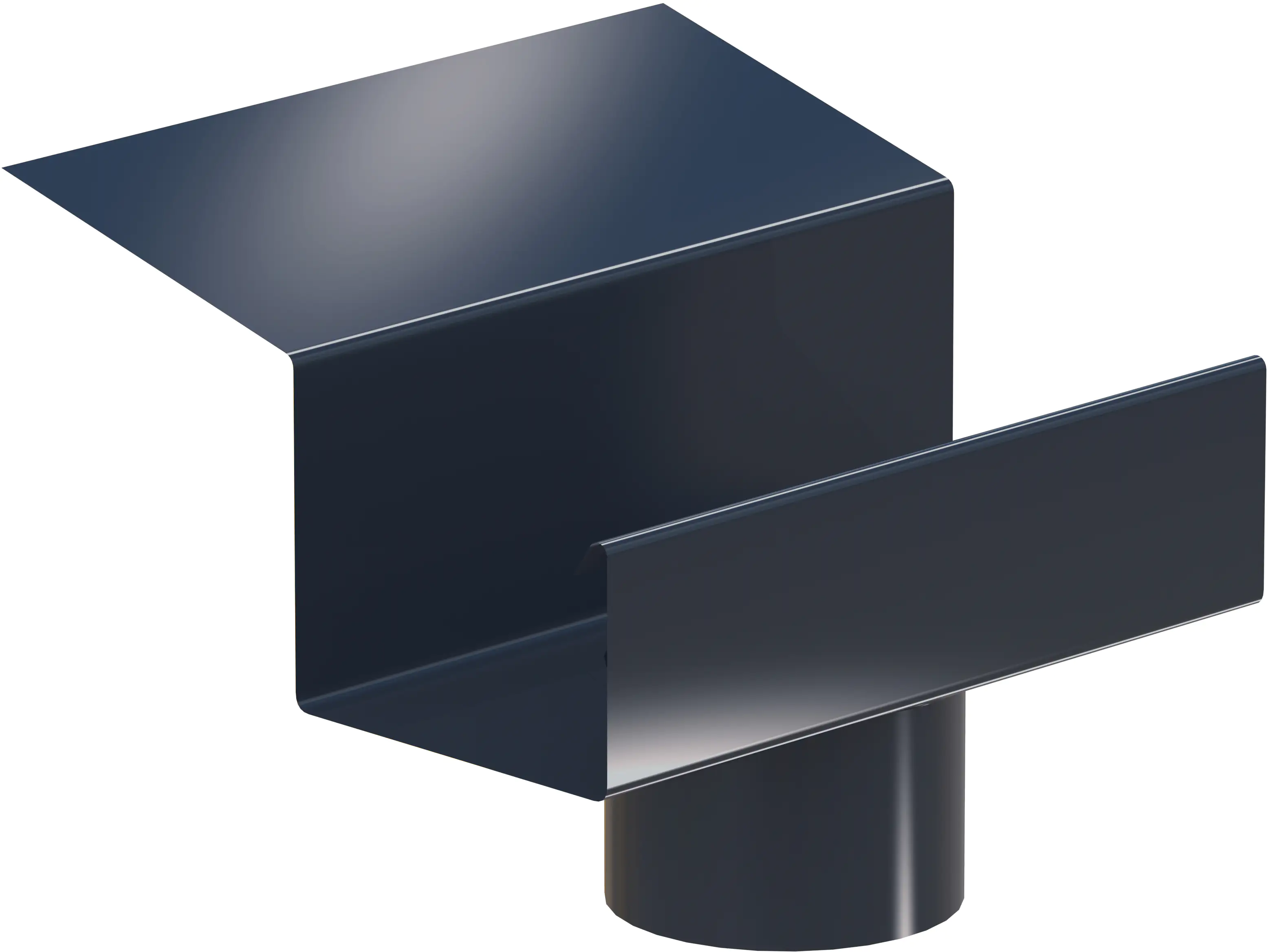 Piccolo Rinnenstutzen 70/60 NW 70/60, Aluminium anthrazit, Kastenform