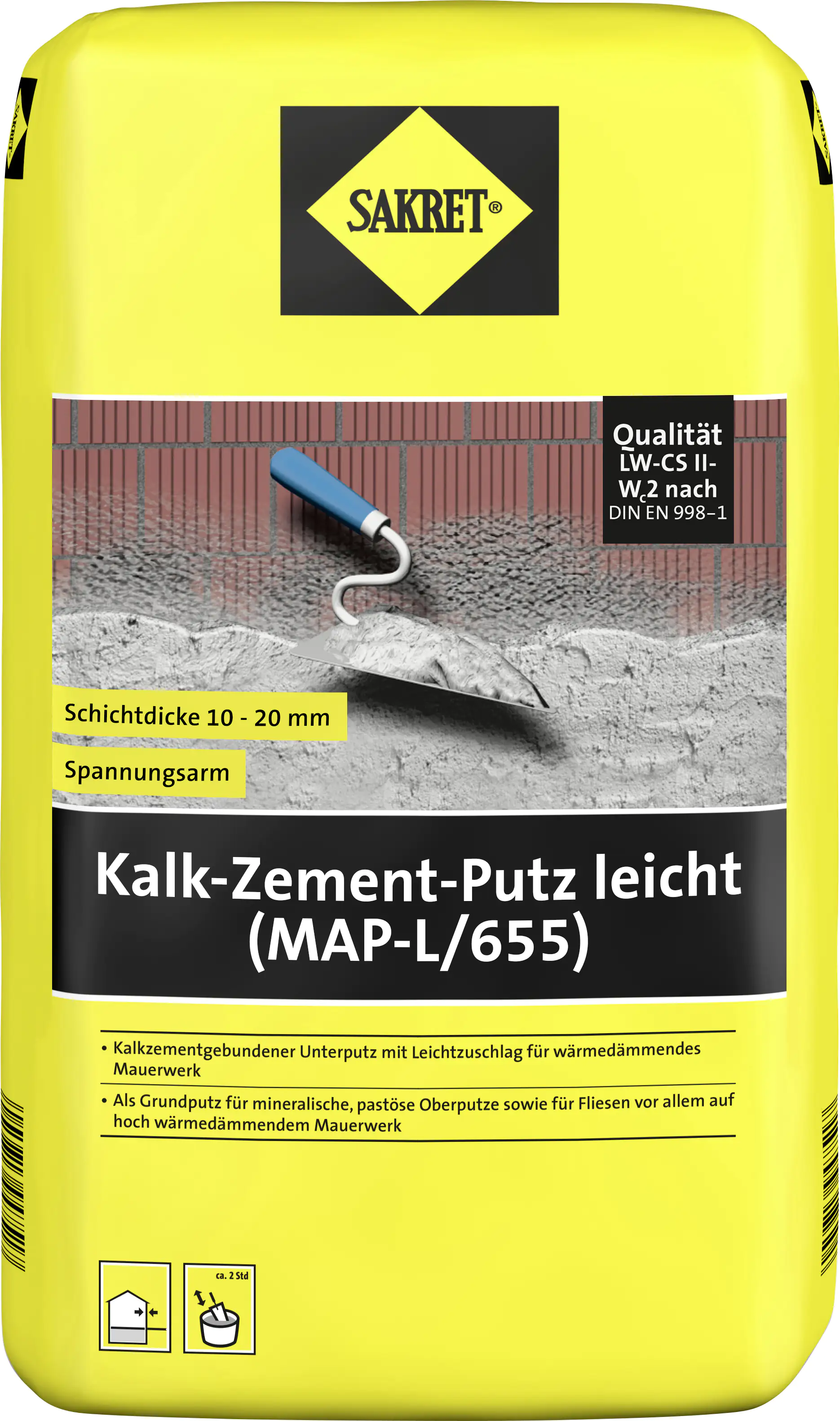SAKRET Kalk-Zement-Putz leicht (MAP-L/655) 25 kg Sack