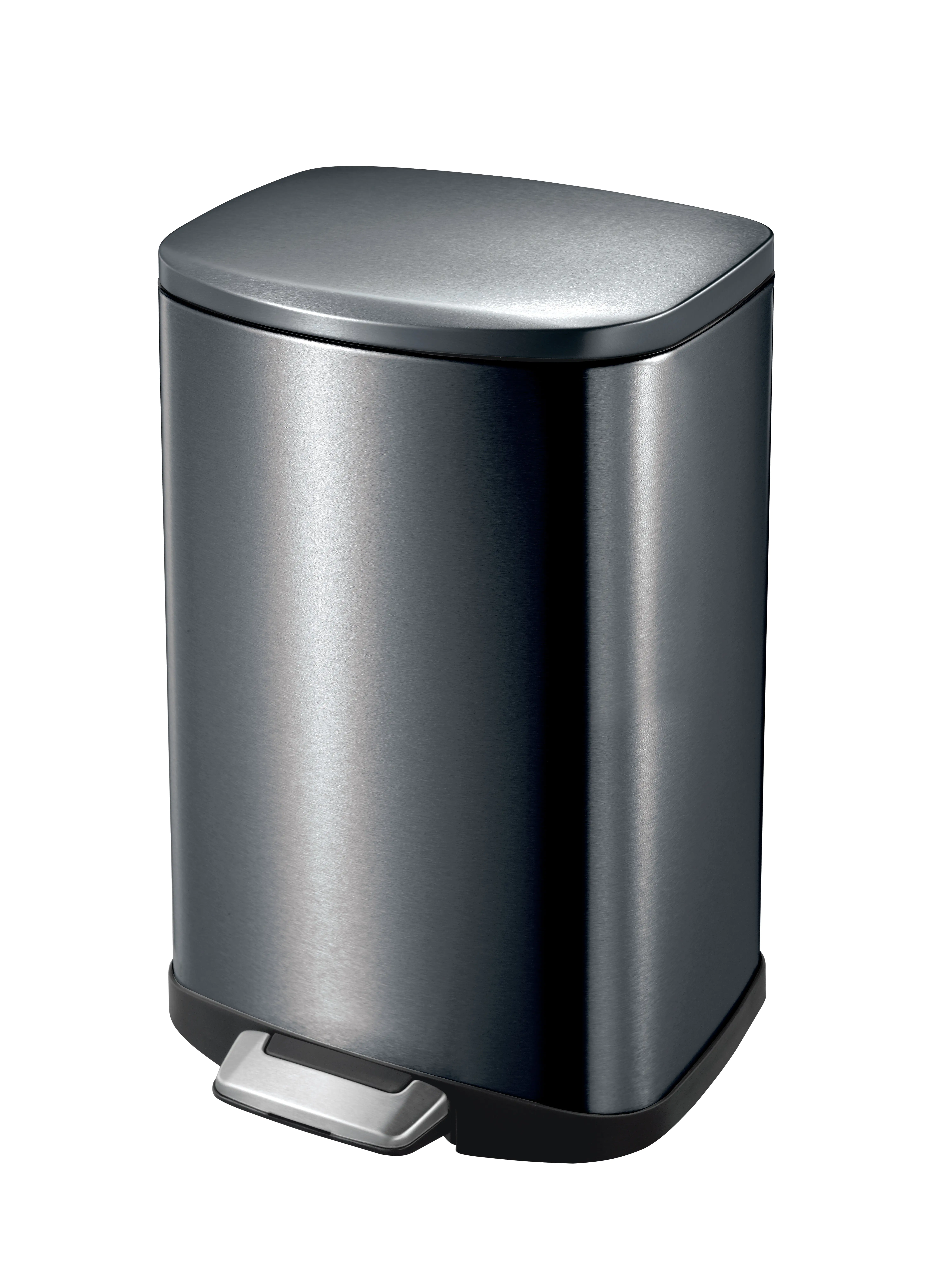 4333692002585 TrendLine Treteimer Della 12 L Edelstahl schwarz Anti-Fingerprint