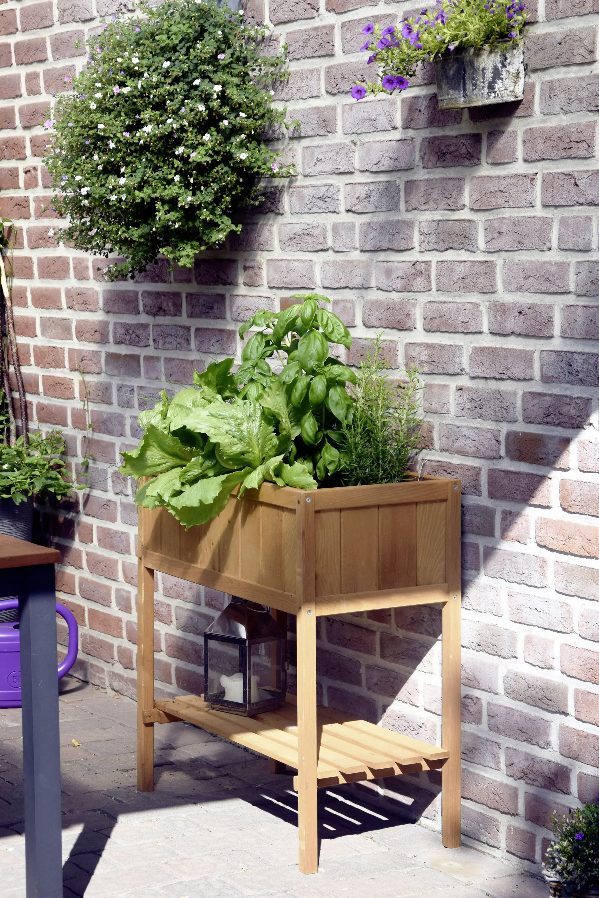 Dobar Hochbeet mit Ablage 76 x 40 x 80 cm