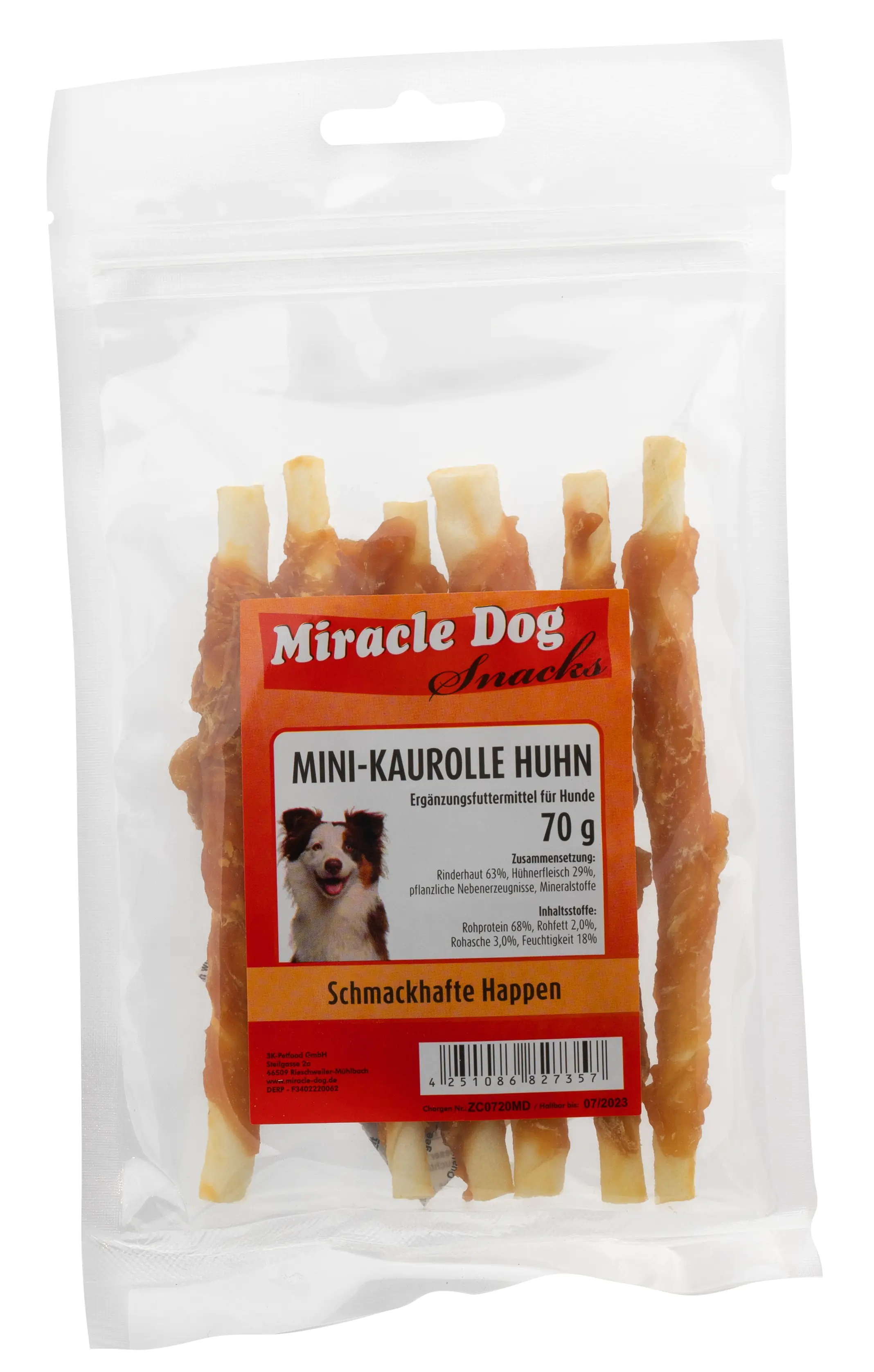 Miracle Dog Mini-Kaurolle Huhn 70 g Miracle Dog Mini-Kaurolle Huhn 70 g