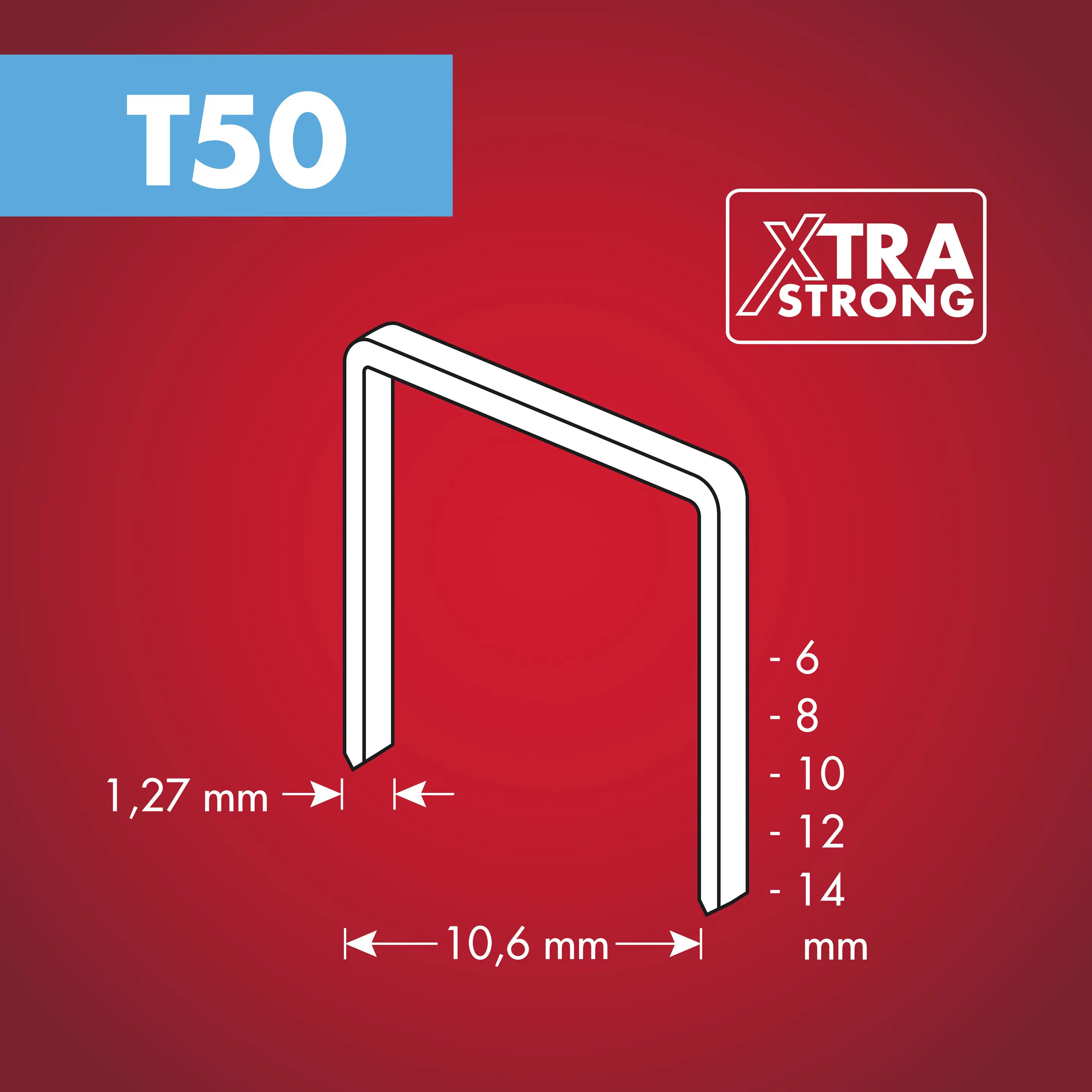 Arrow Tackerklammer Flachtdraht T50 6 mm Folie 1000 Stück