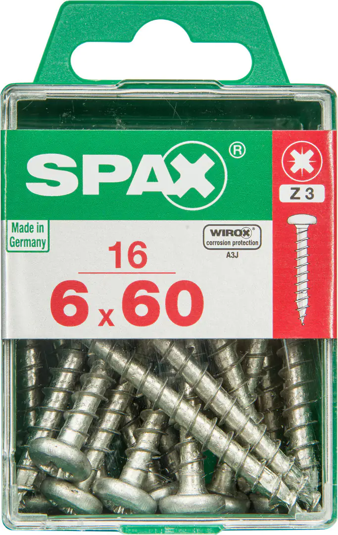 Spax Universalschrauben 6.0 x 60 mm TX 30 - 16 Stk. Spax Universalschrauben 6.0 x 60 mm TX 30 - 16 Stk.